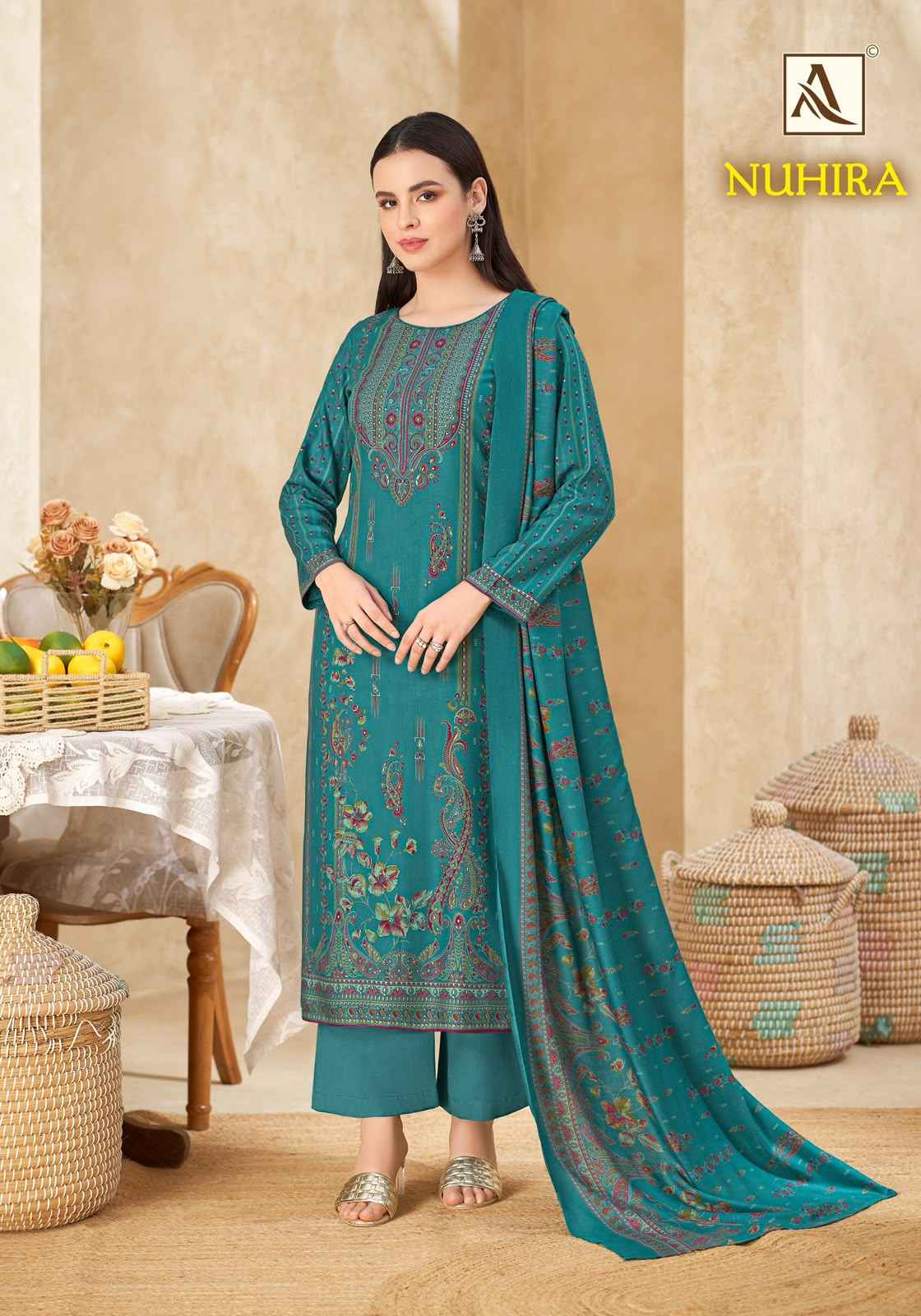 Alok Nuhira Viscose Pashmina Dress Material 6 pcs Catalogue