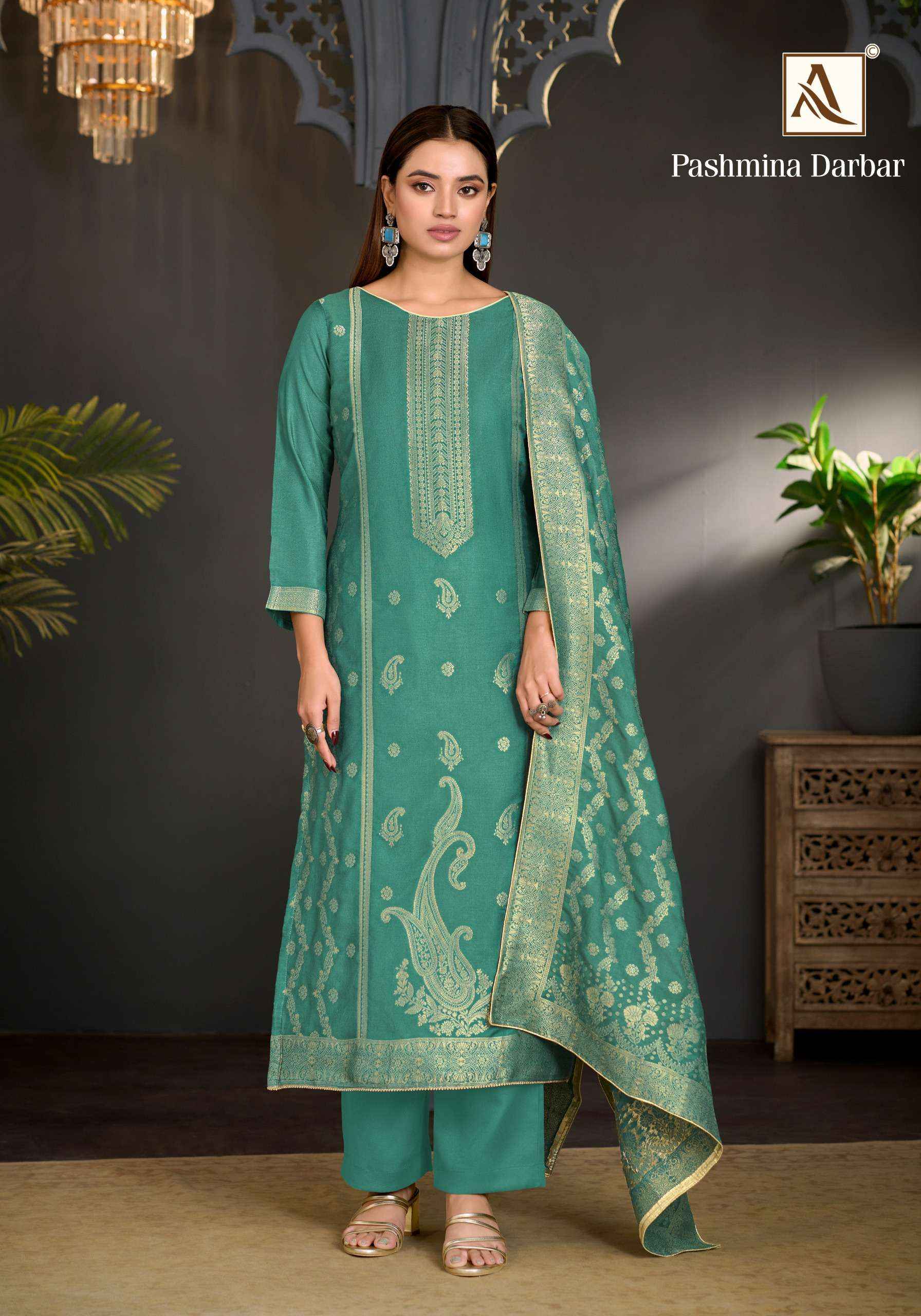 Alok Pashmina Darbar Pashmina Dress Material 6 pcs Catalogue