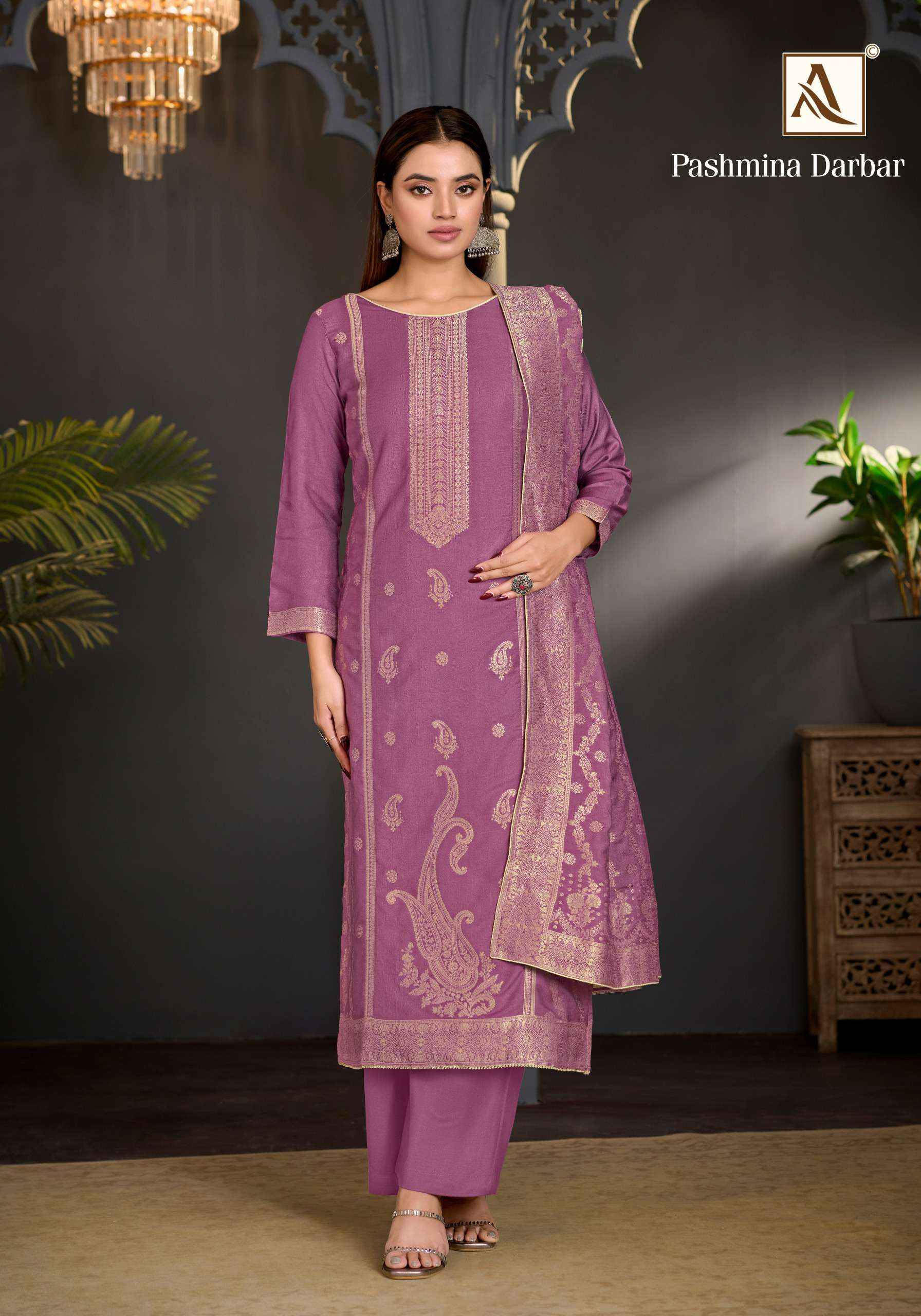 Alok Pashmina Darbar Pashmina Dress Material 6 pcs Catalogue