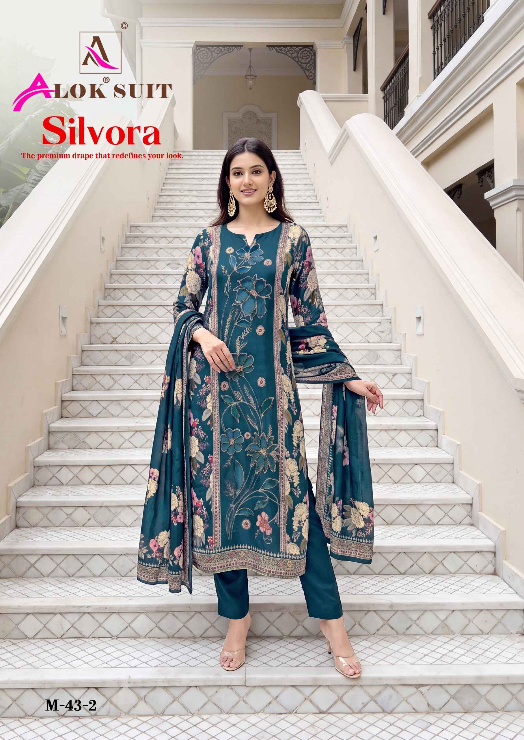 Alok Silvora Viscose Maslin Dress Material 4 pcs Catalogue