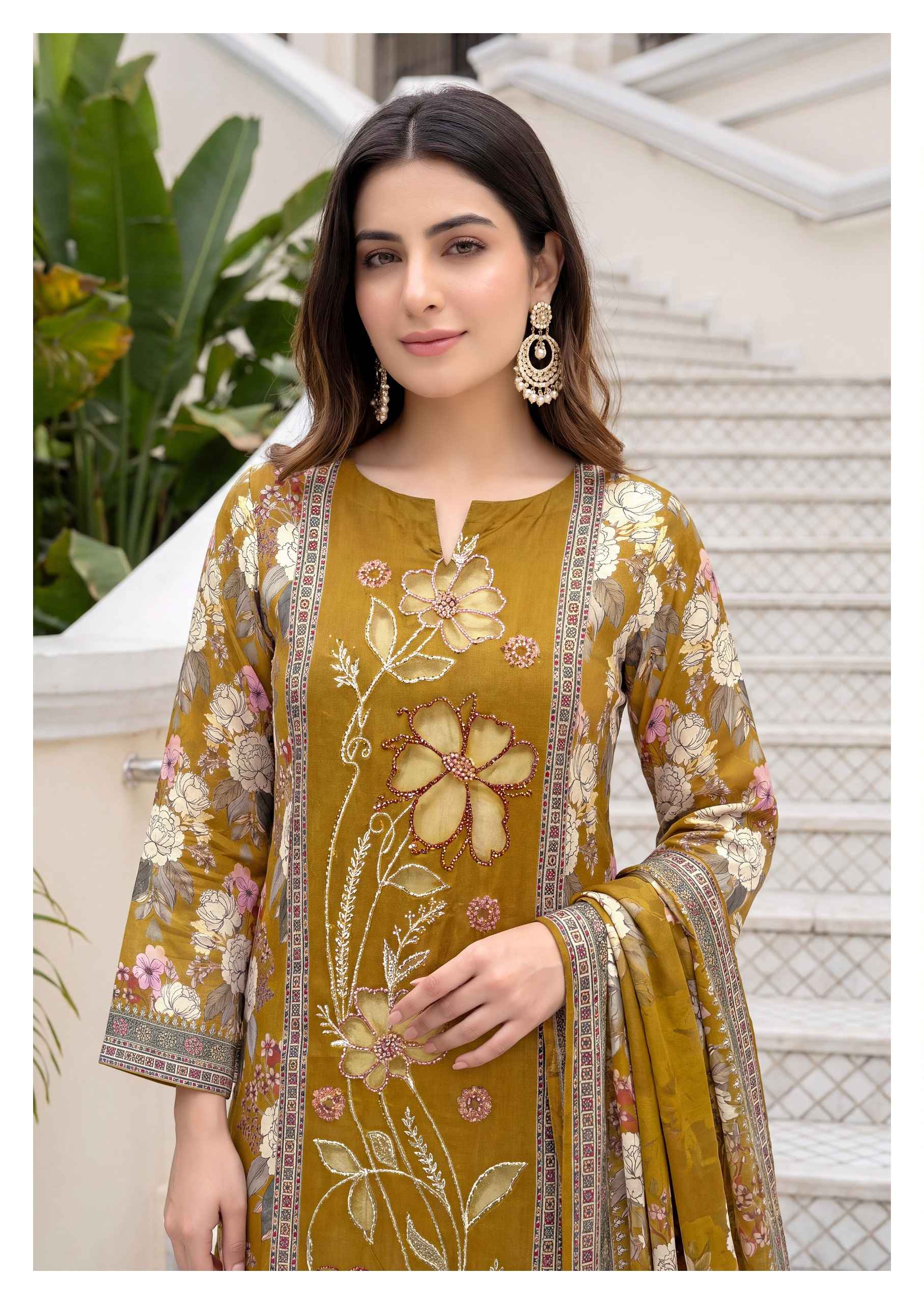 Alok Silvora Viscose Maslin Dress Material 4 pcs Catalogue