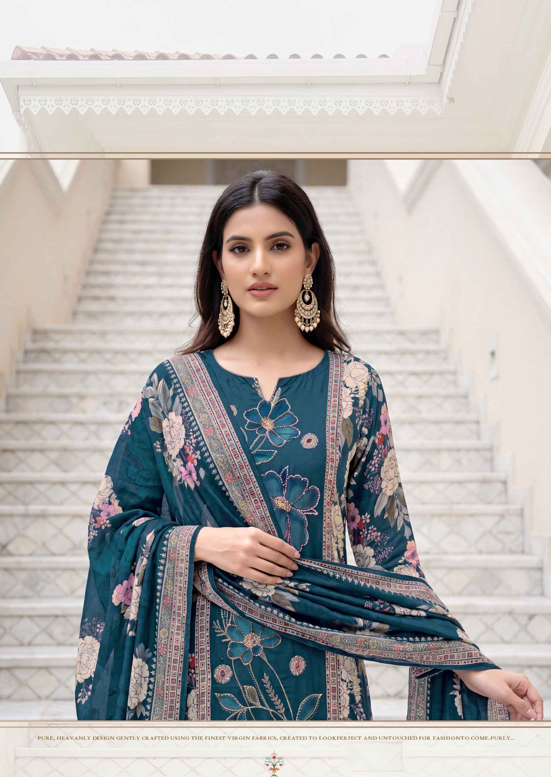 Alok Silvora Viscose Maslin Dress Material 4 pcs Catalogue
