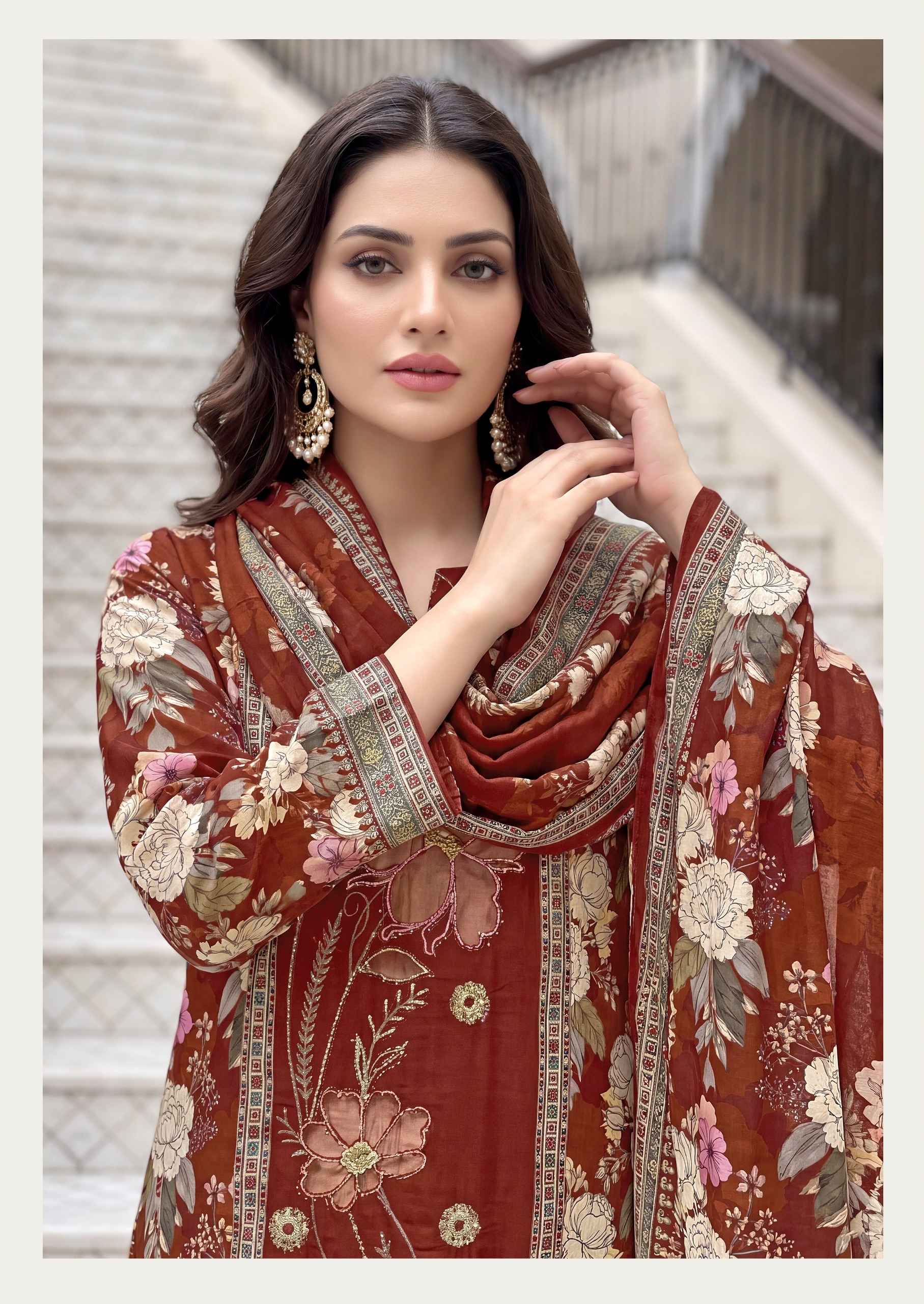 Alok Silvora Viscose Maslin Dress Material 4 pcs Catalogue