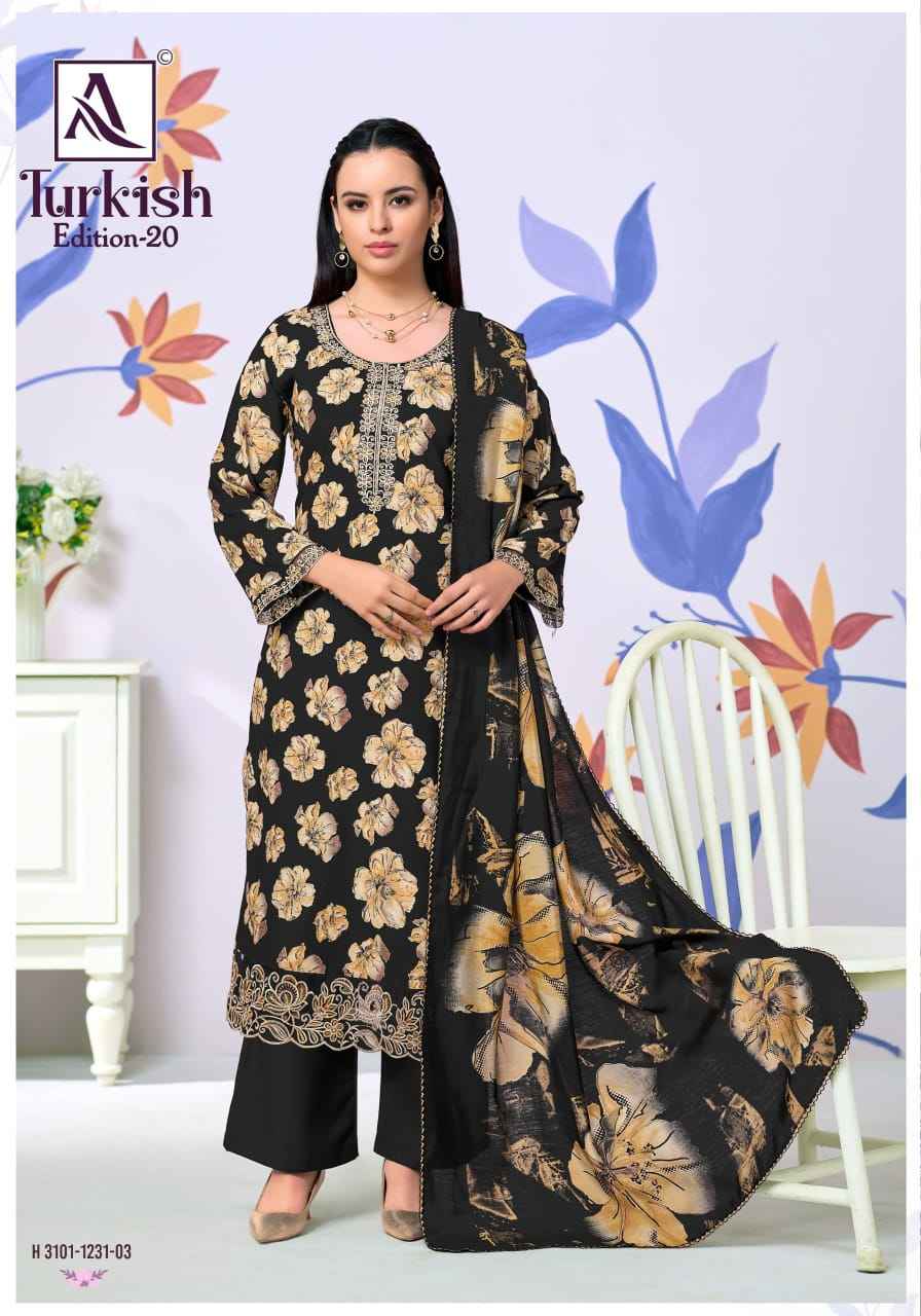 Alok Turkish Edition 20 Viscose Reyon Dress Material 6 pcs Catalogue
