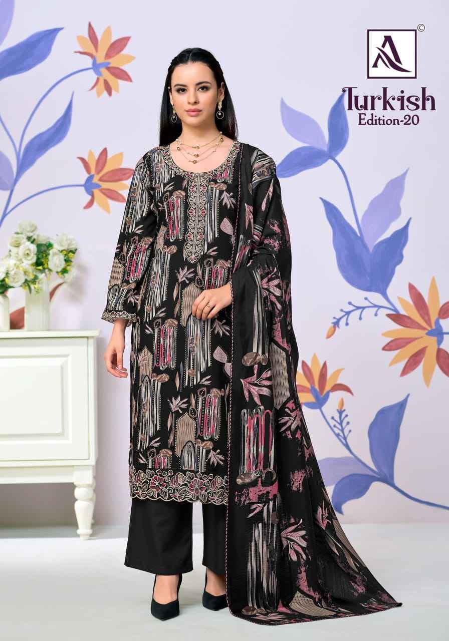 Alok Turkish Edition 20 Viscose Reyon Dress Material 6 pcs Catalogue