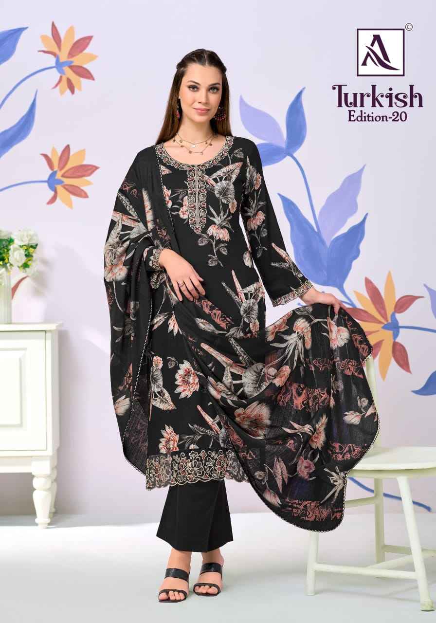 Alok Turkish Edition 20 Viscose Reyon Dress Material 6 pcs Catalogue