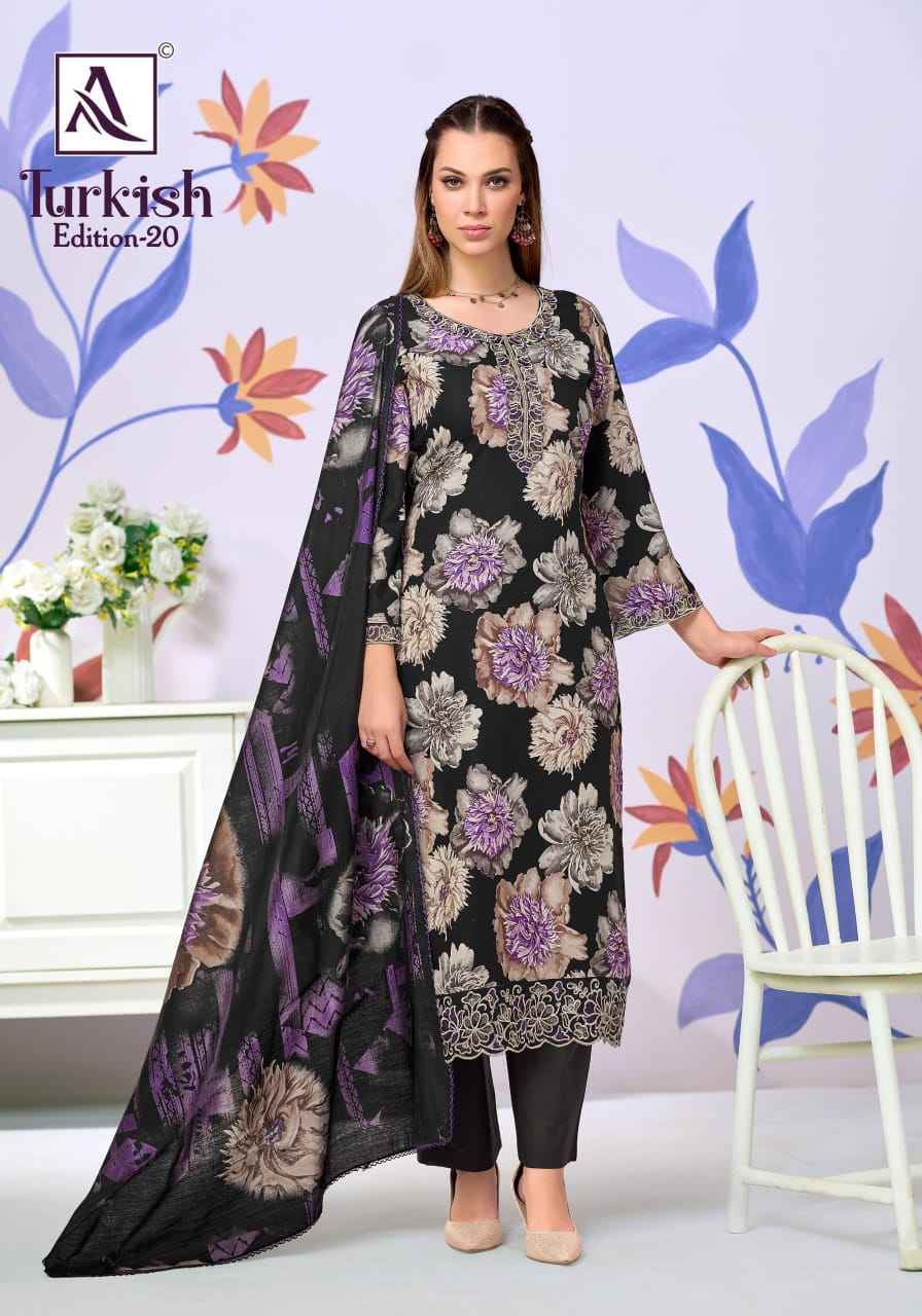 Alok Turkish Edition 20 Viscose Reyon Dress Material 6 pcs Catalogue