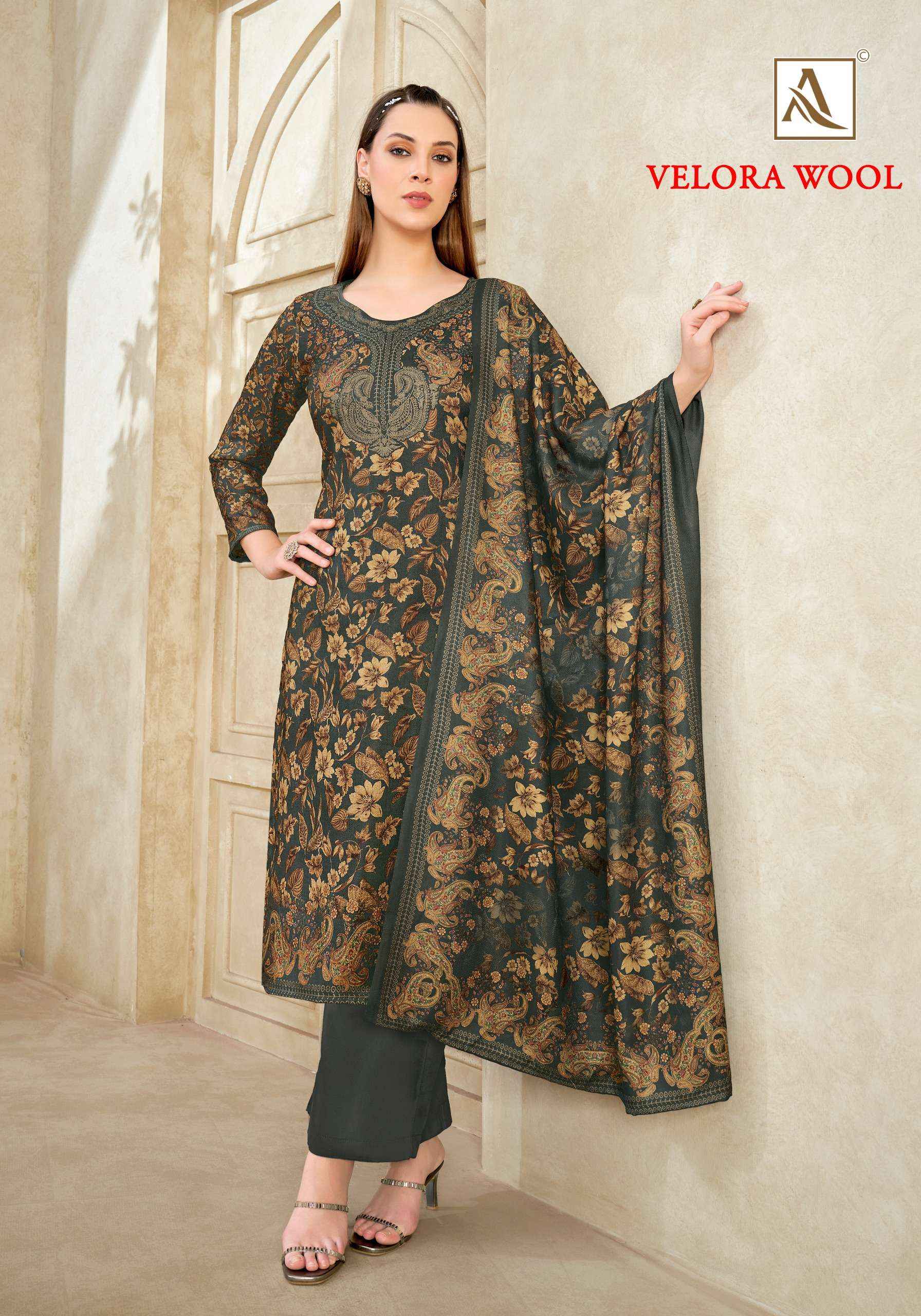 Alok Velora Wool Pashmina Dress Material 6 pcs Catalogue
