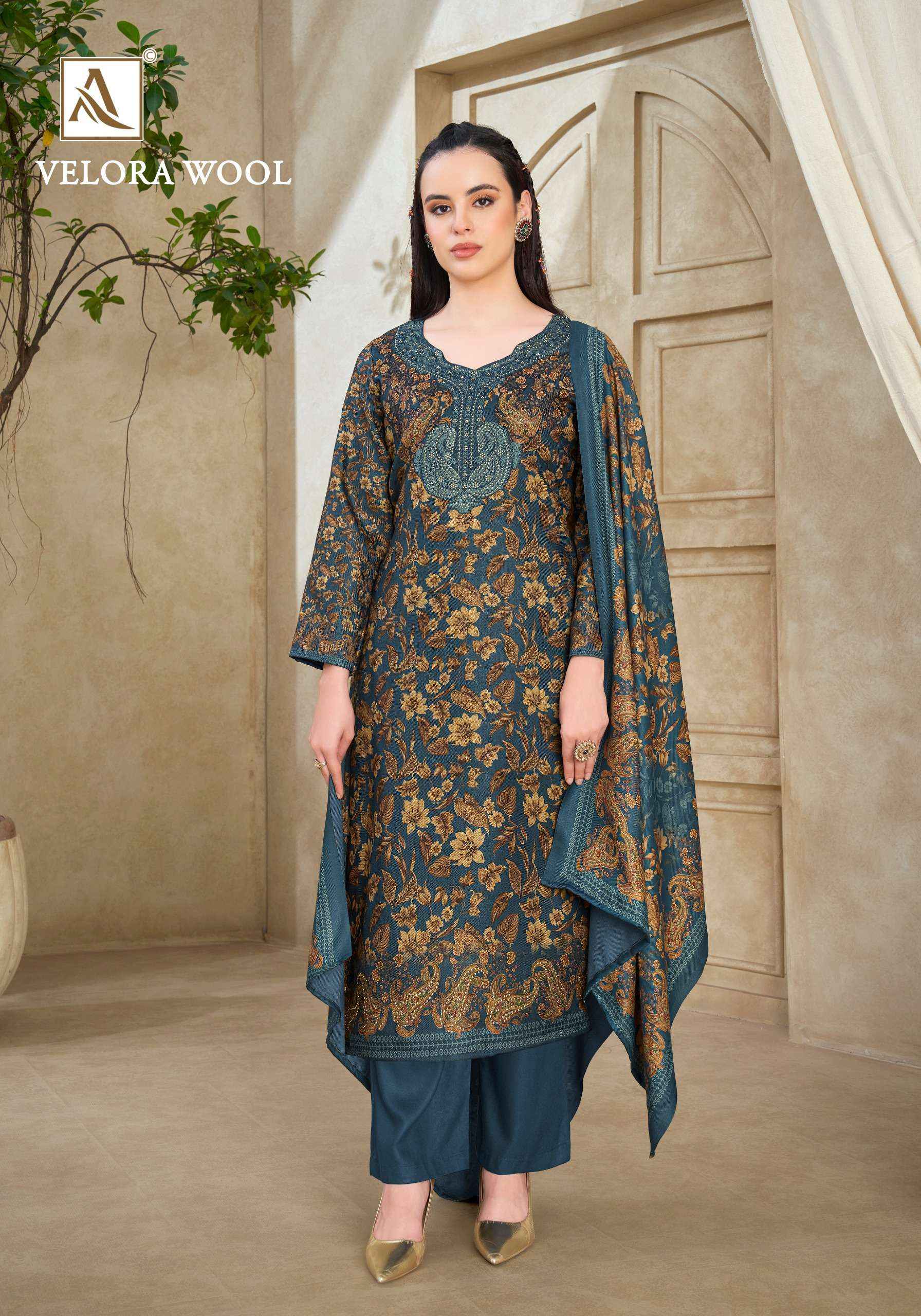 Alok Velora Wool Pashmina Dress Material 6 pcs Catalogue