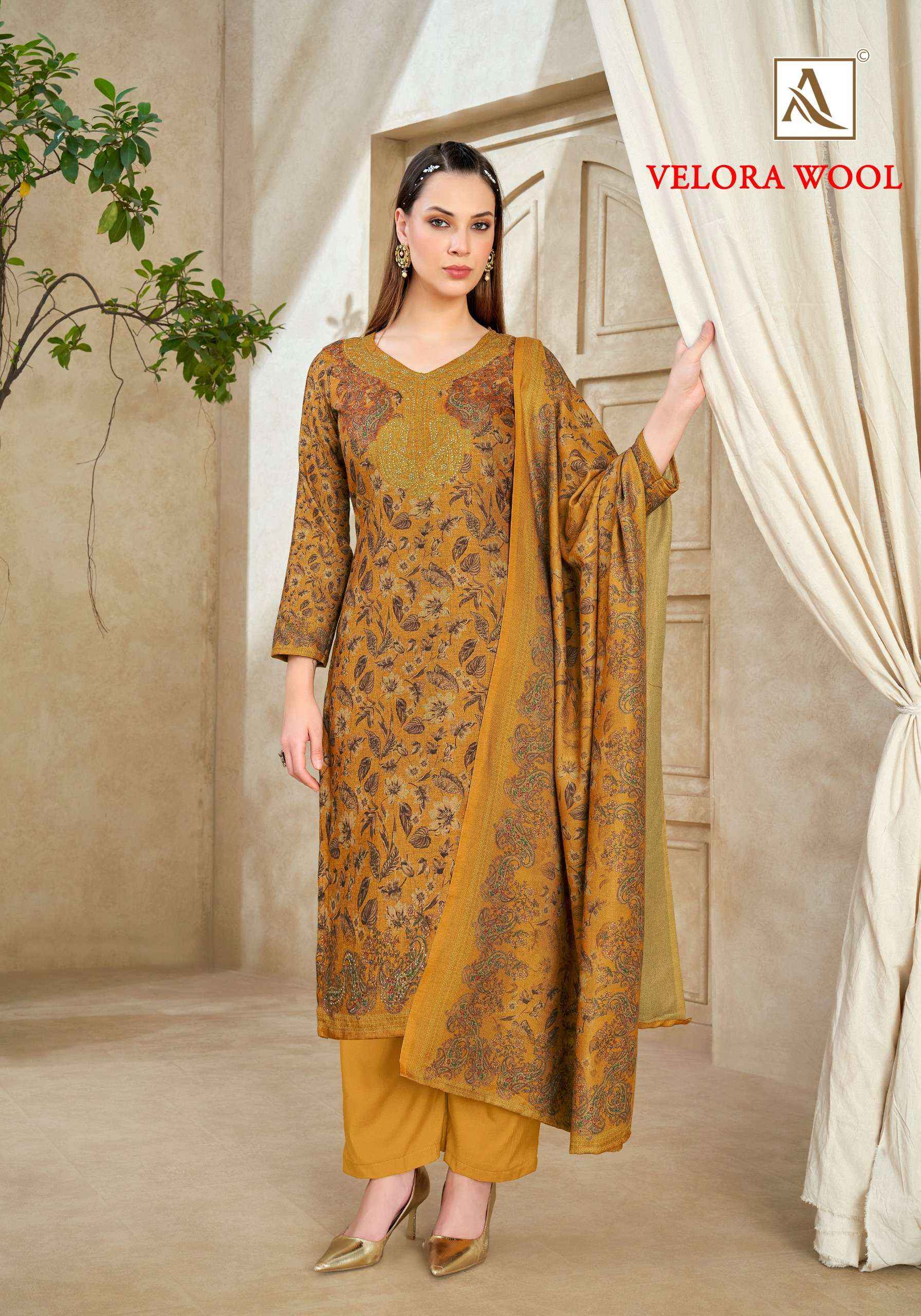 Alok Velora Wool Pashmina Dress Material 6 pcs Catalogue