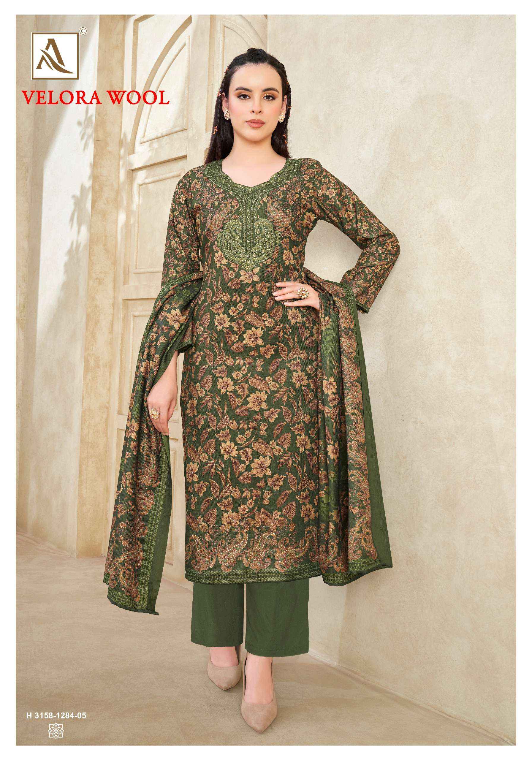 Alok Velora Wool Pashmina Dress Material 6 pcs Catalogue