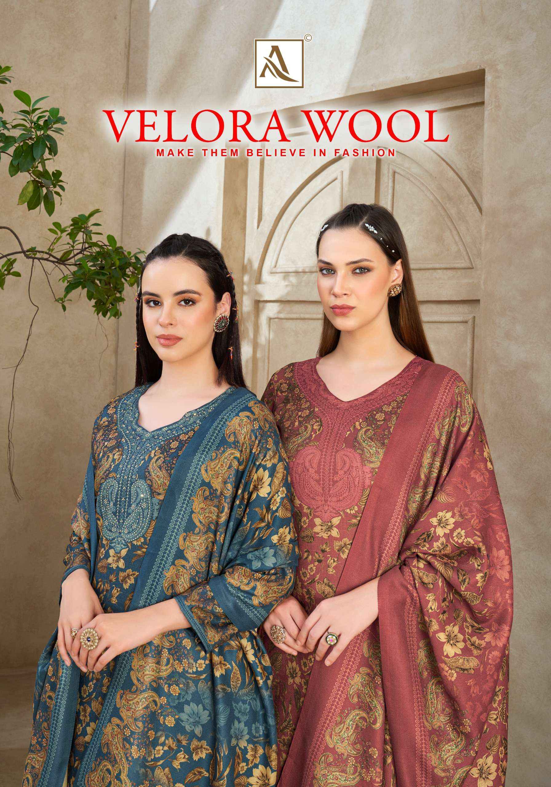 Alok Velora Wool Pashmina Dress Material 6 pcs Catalogue