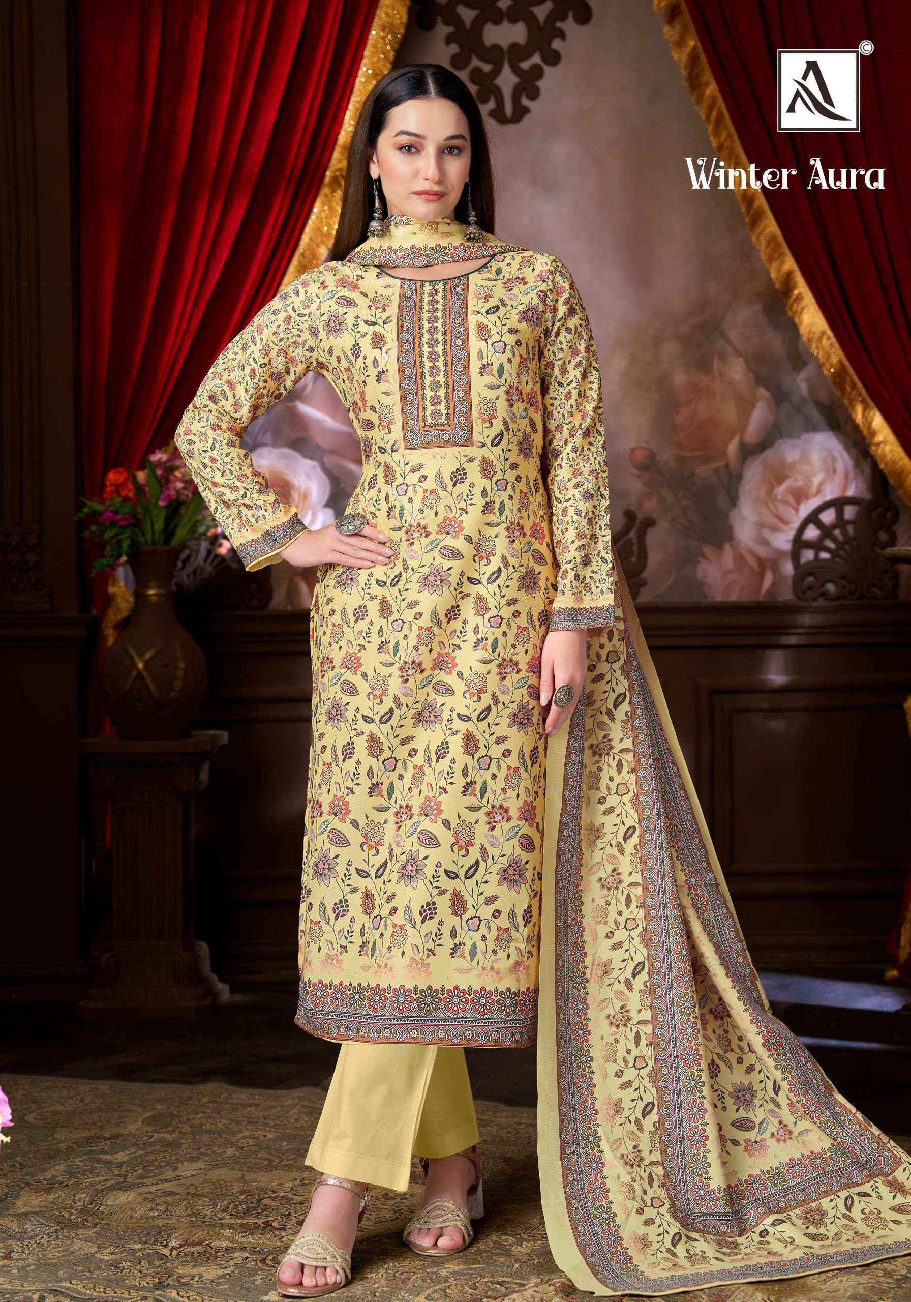 Alok Winter Aura Pashmina Dress Material 6 pcs Catalogue