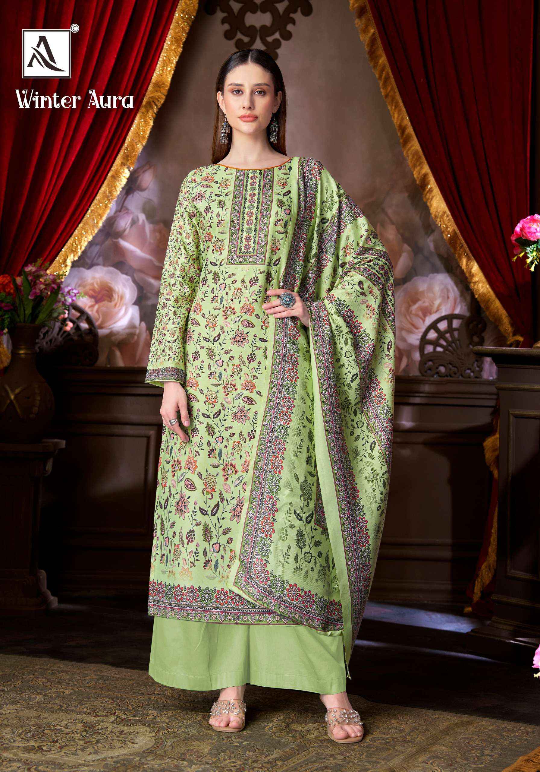 Alok Winter Aura Pashmina Dress Material 6 pcs Catalogue