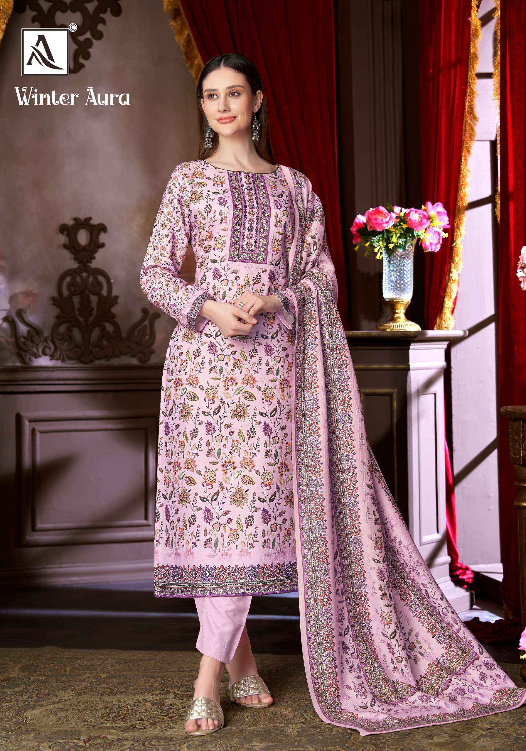 Alok Winter Aura Pashmina Dress Material 6 pcs Catalogue