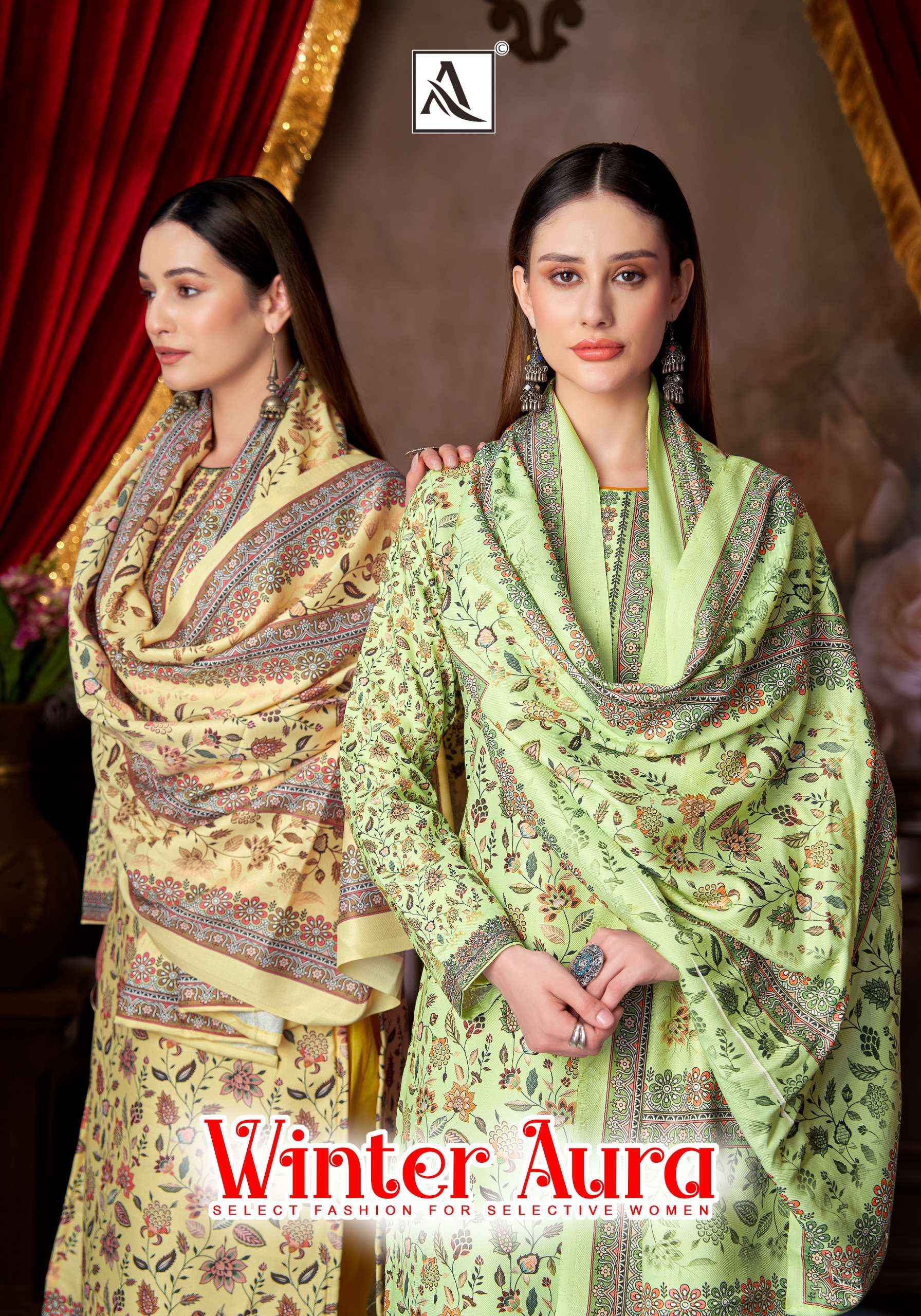 Alok Winter Aura Pashmina Dress Material 6 pcs Catalogue