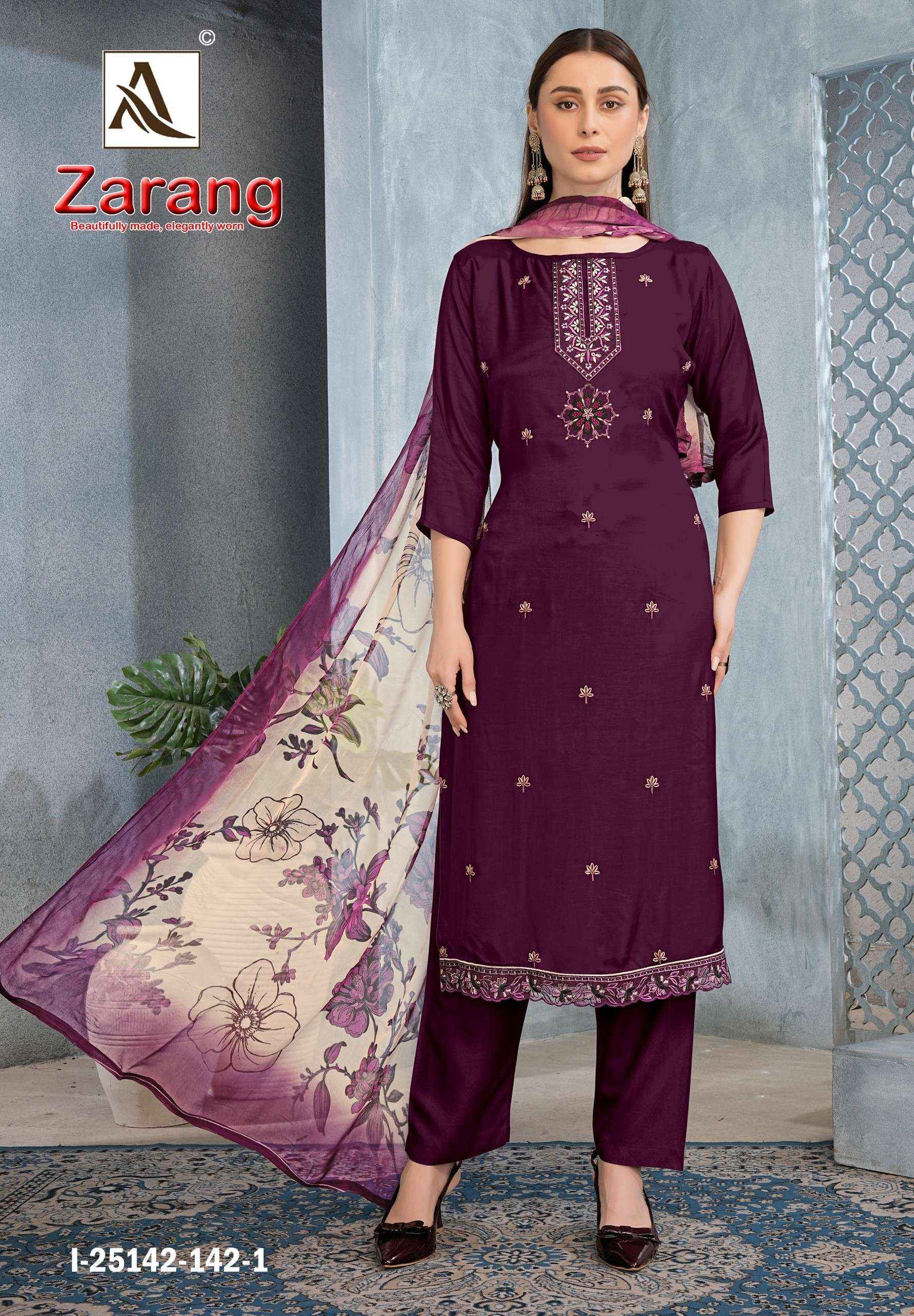 Alok Zarang Viscose Muslin Dress Material 4 pcs Catalogue