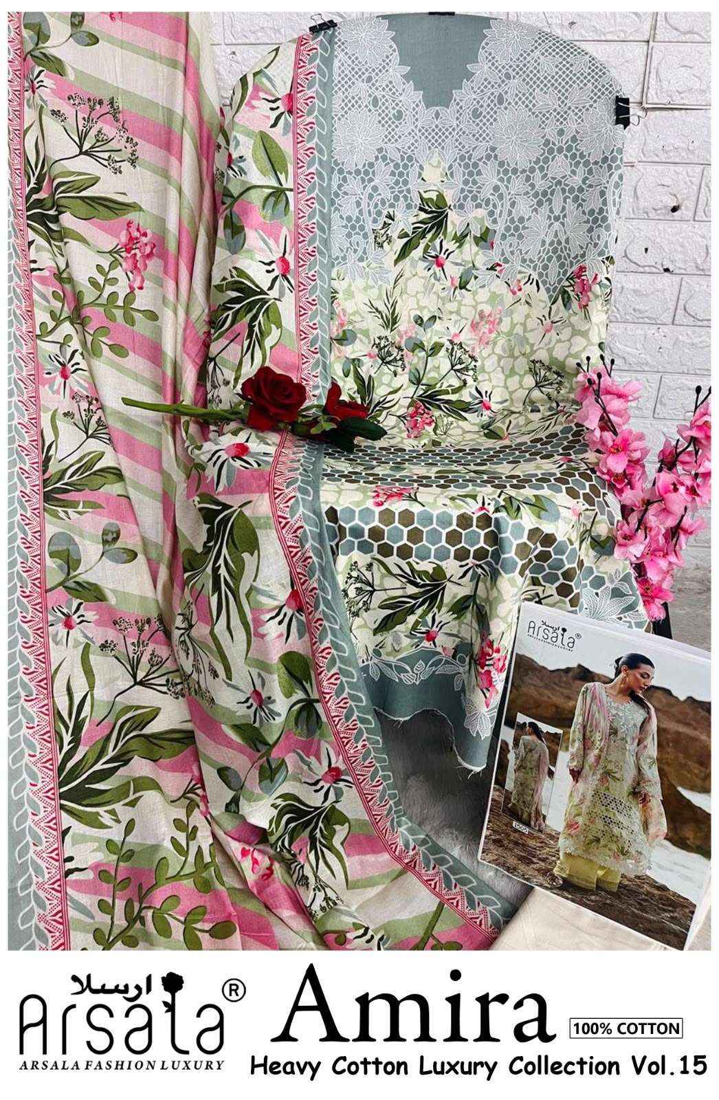 Arsala Fashion Amira Vol 15 Cotton Dress Material 6 pcs Catalogue