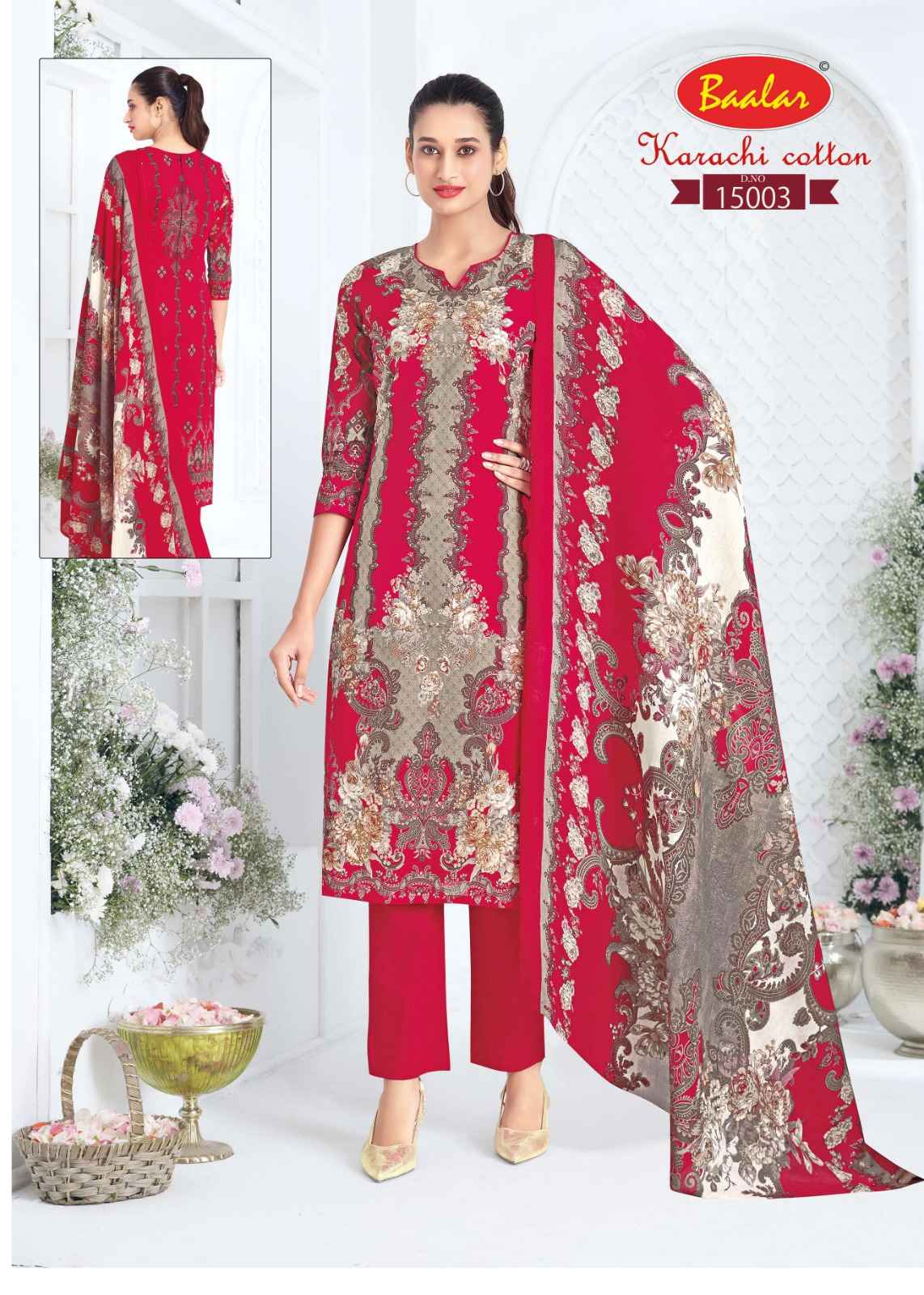 Baalar Karachi Cotton Vol 15 Cotton Dress Material 12 pcs Catalogue