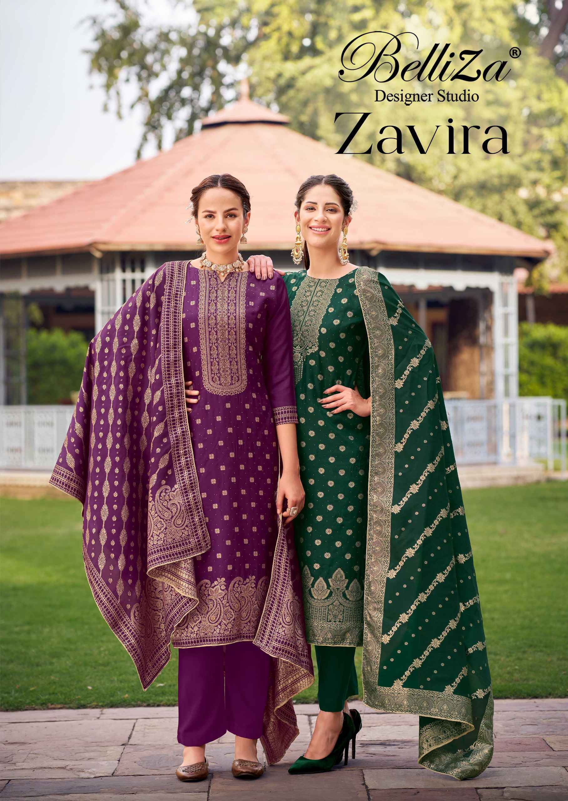 Belliza Zavira Viscose Dola Silk Dress Material 6 pcs Catalogue