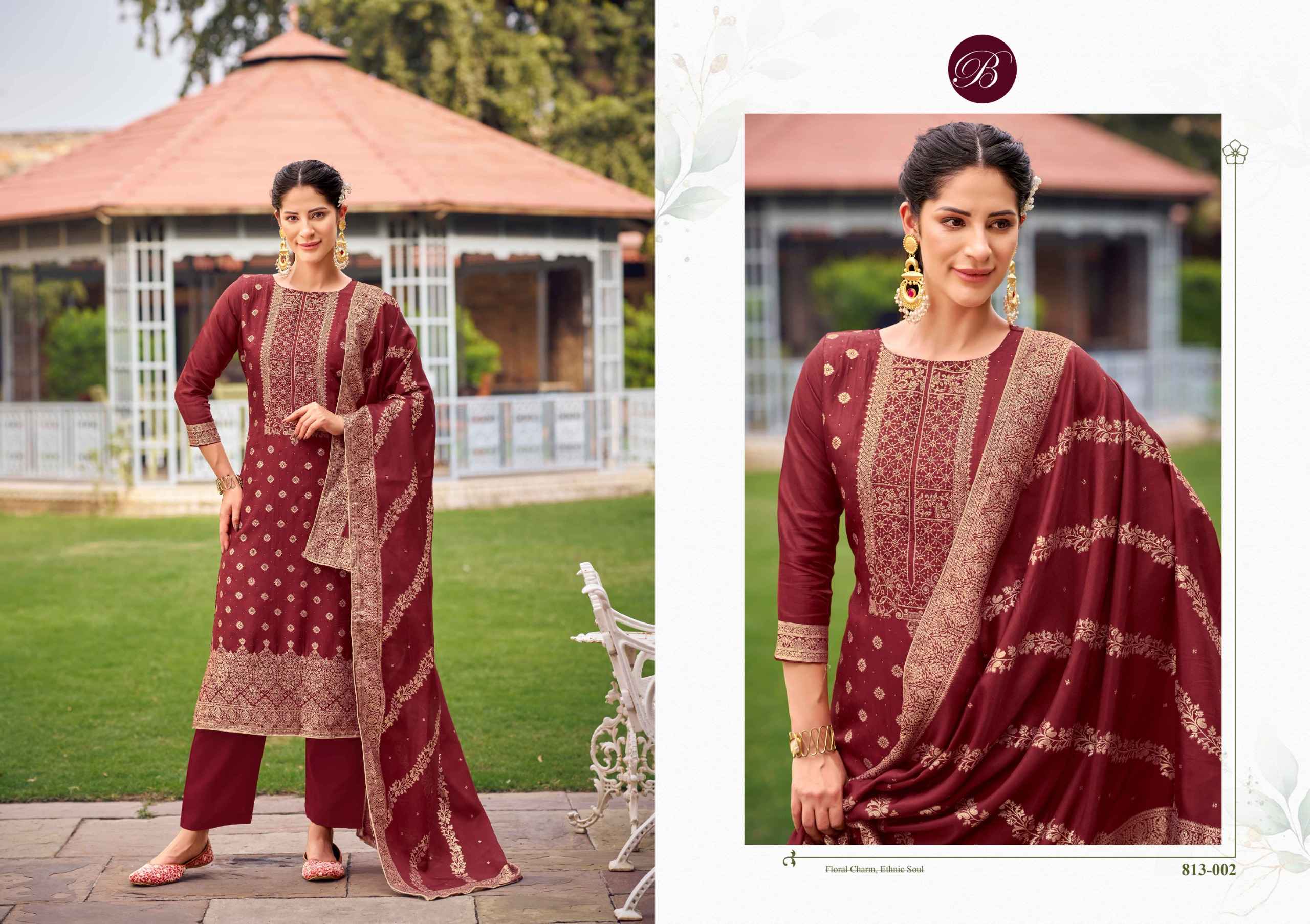 Belliza Zavira Viscose Dola Silk Dress Material 6 pcs Catalogue