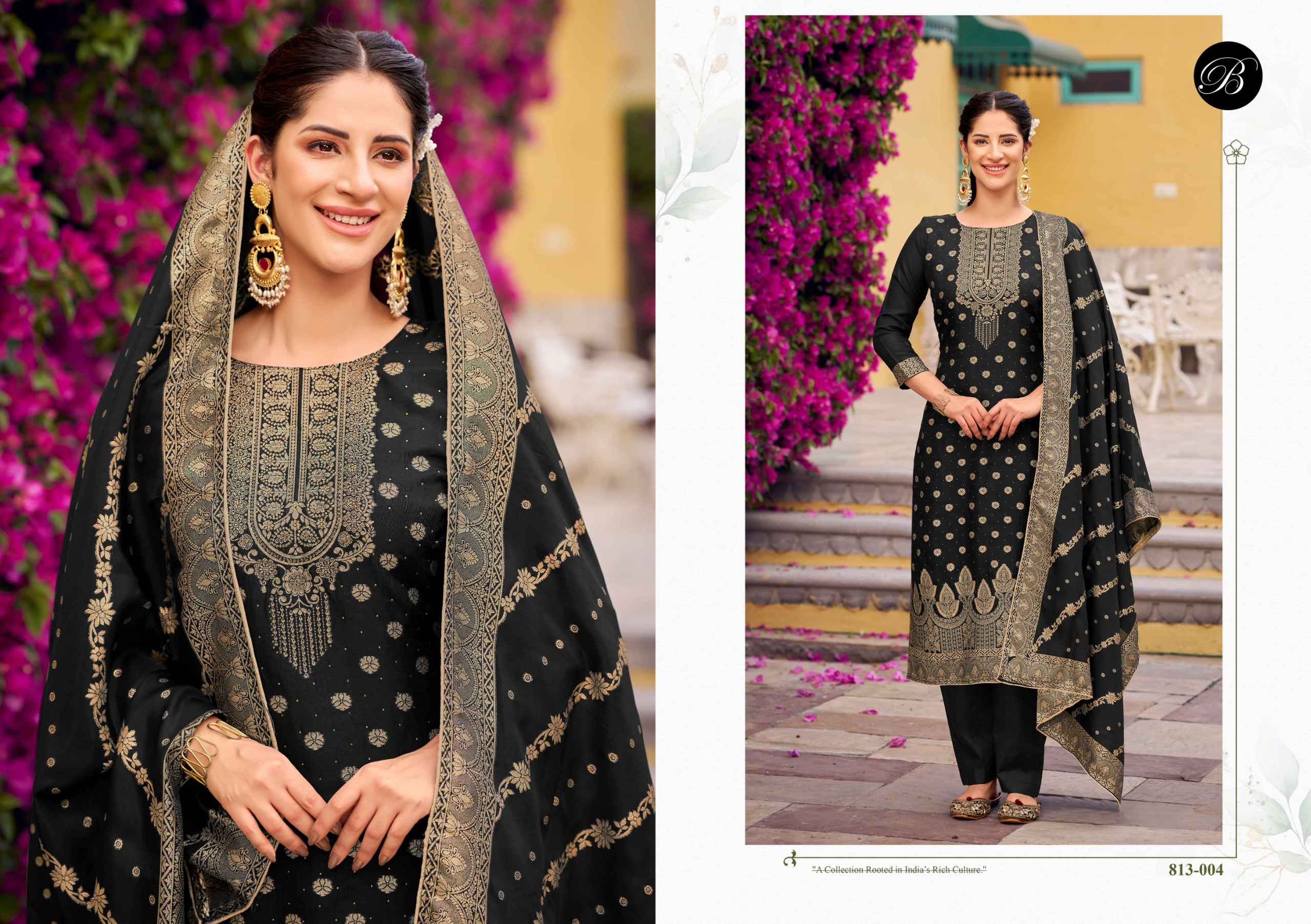 Belliza Zavira Viscose Dola Silk Dress Material 6 pcs Catalogue