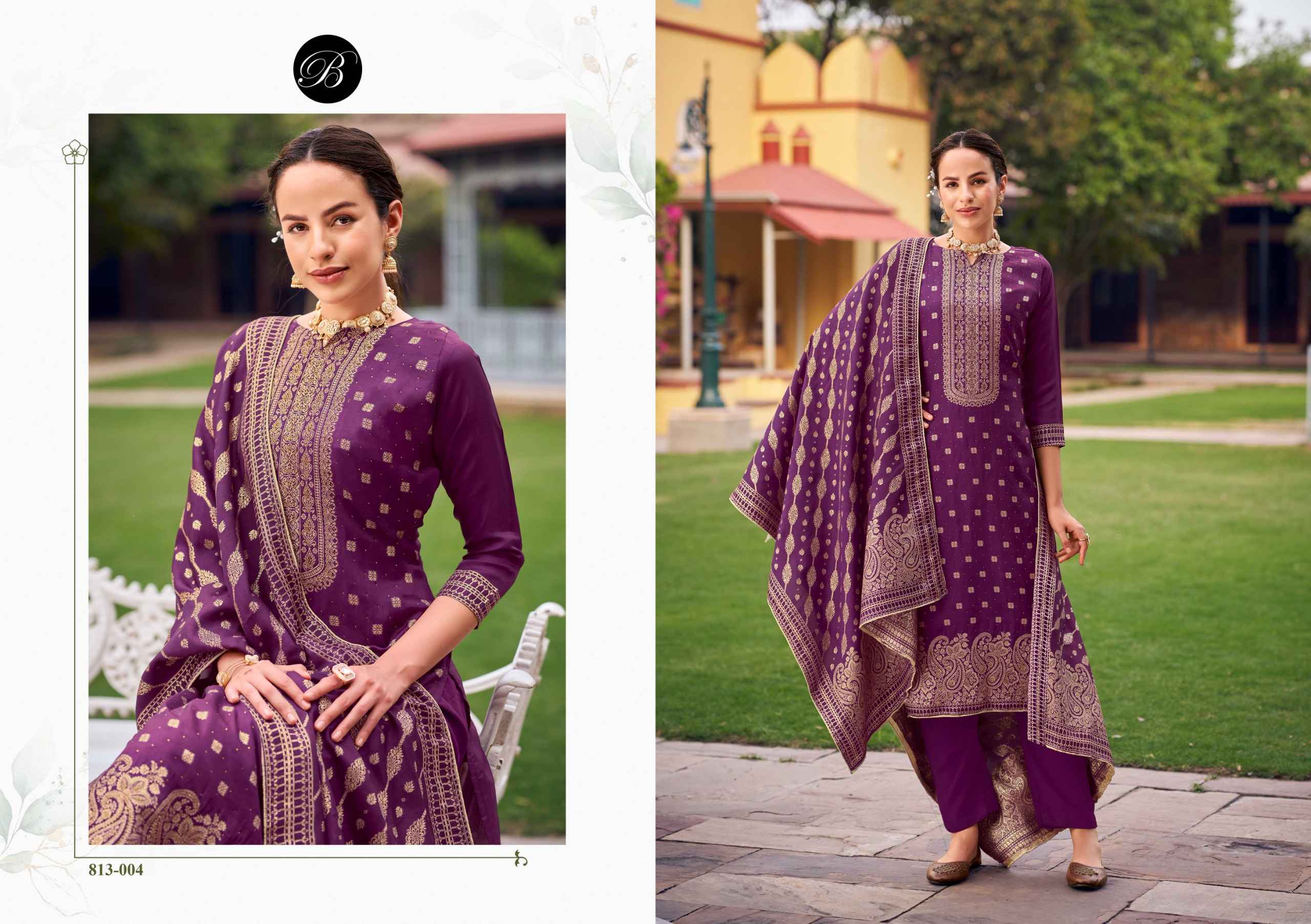Belliza Zavira Viscose Dola Silk Dress Material 6 pcs Catalogue