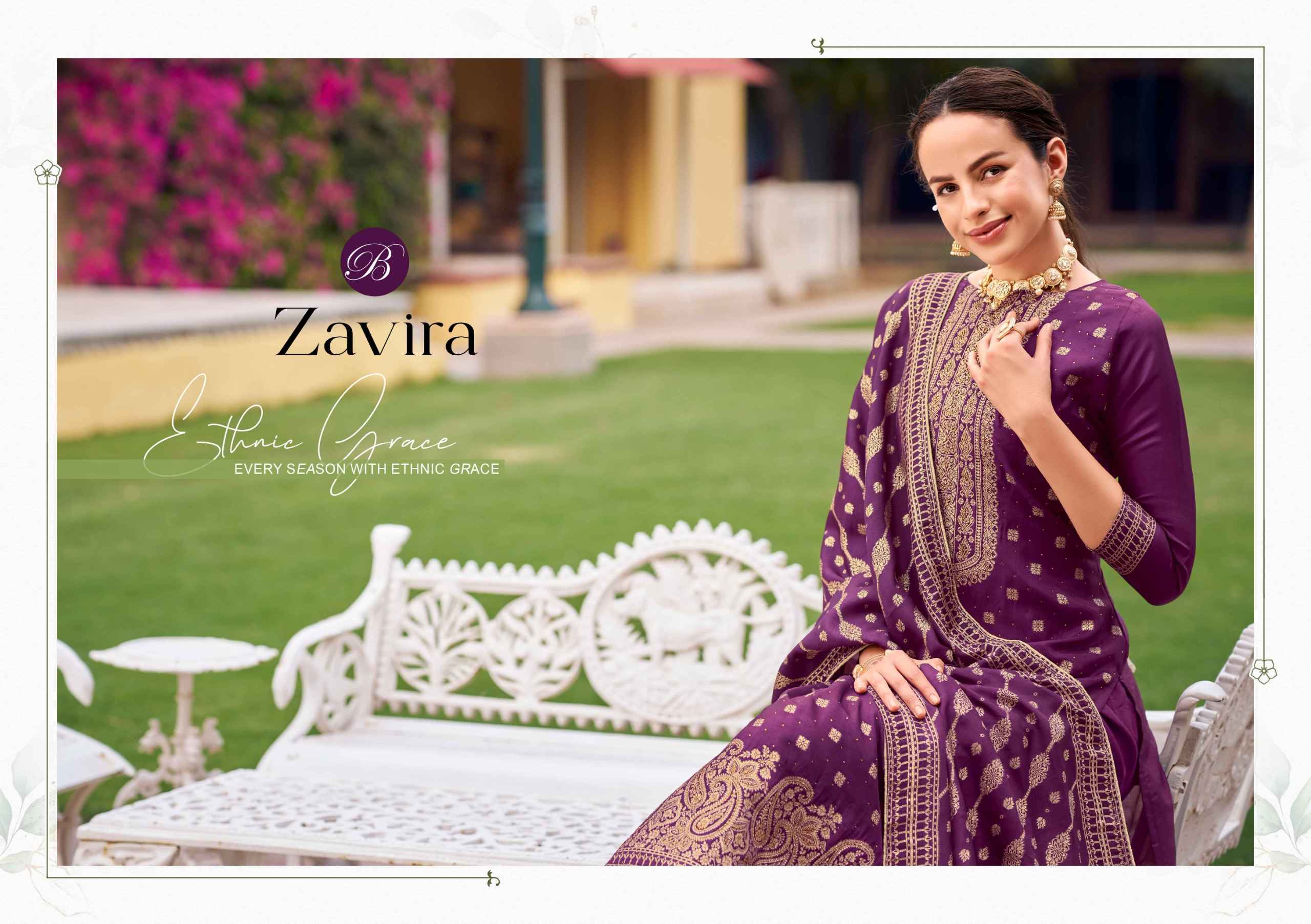 Belliza Zavira Viscose Dola Silk Dress Material 6 pcs Catalogue