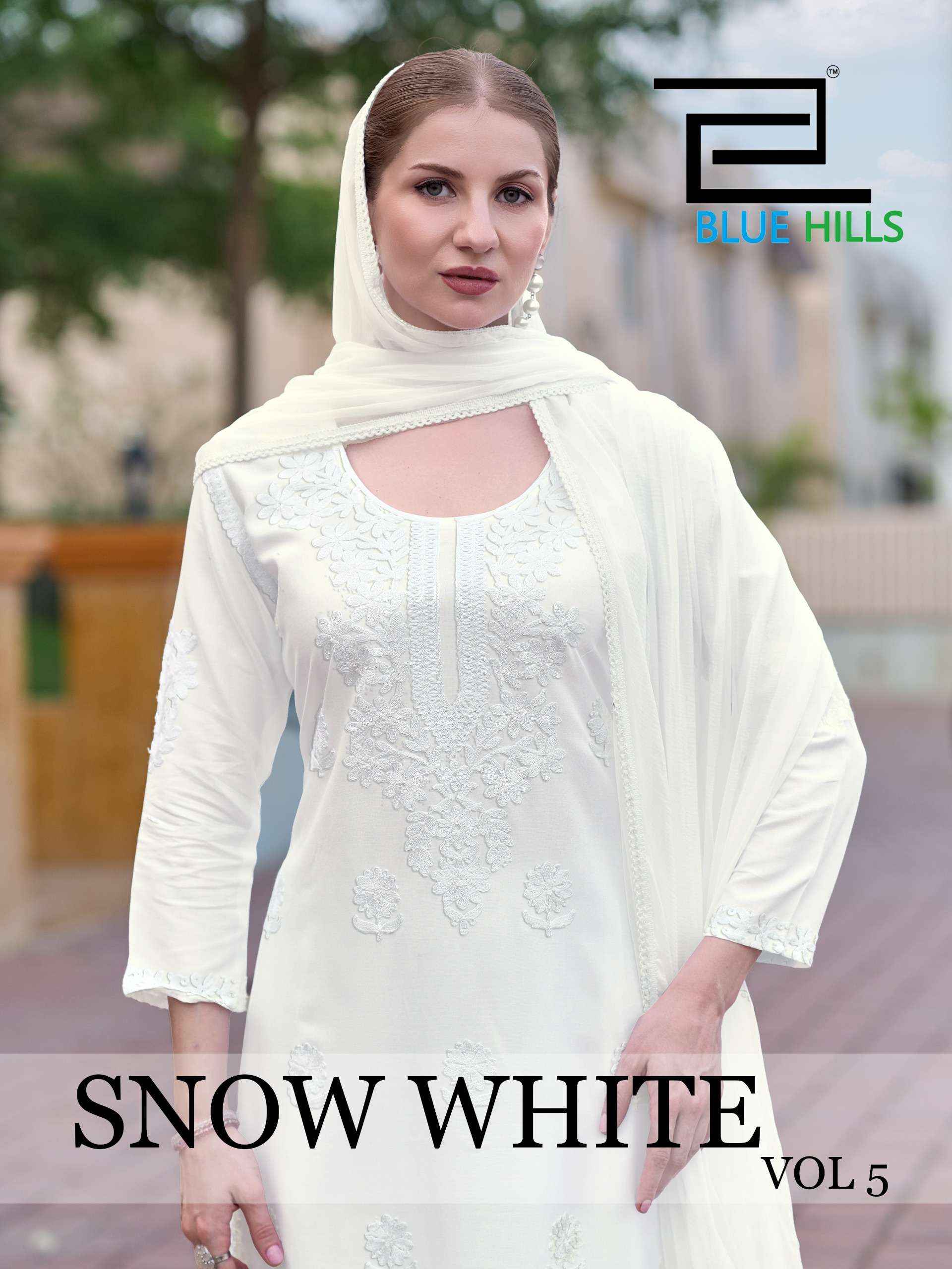 Blue Hills Snow White Vol 5 Rayon Kurti Combo 4 pcs Catalogue