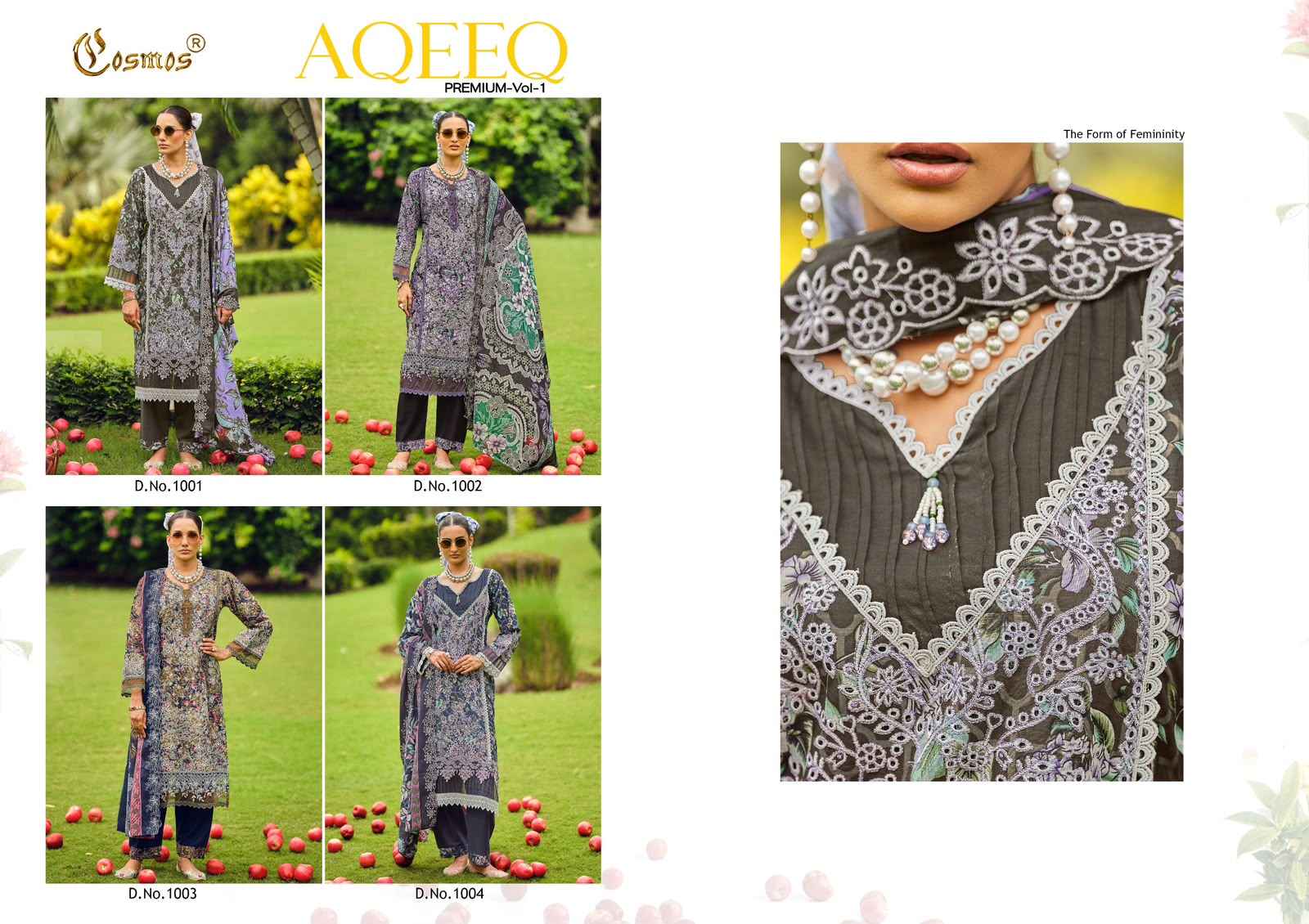 Cosmos Aqeeq Premium Vol 1 Readymade Lawn Cotton Dress 4 pcs Catalogue