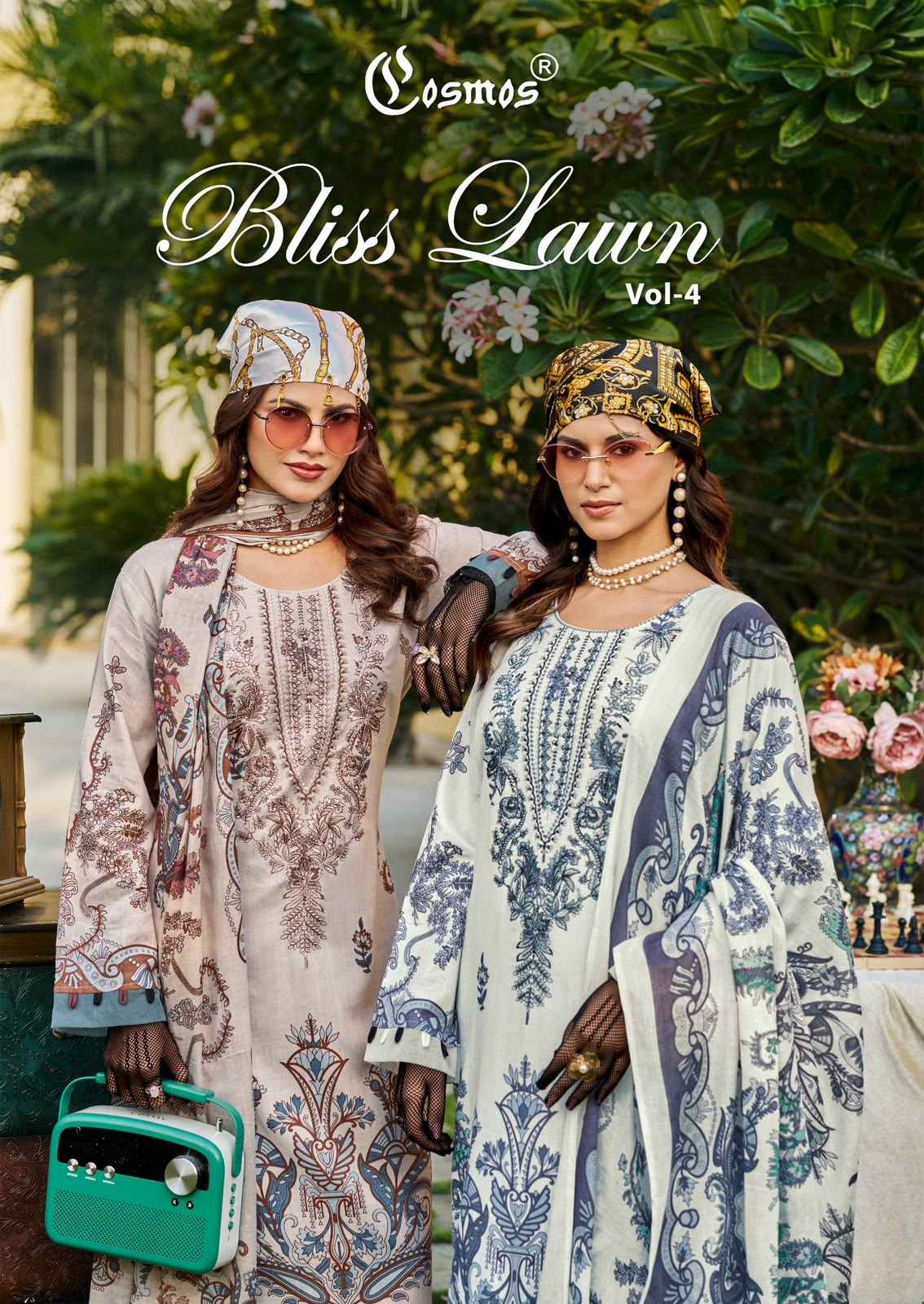 Cosmos Bliss Lawn Vol 4 Lawn Cotton Dress Material 8 pcs Catalogue