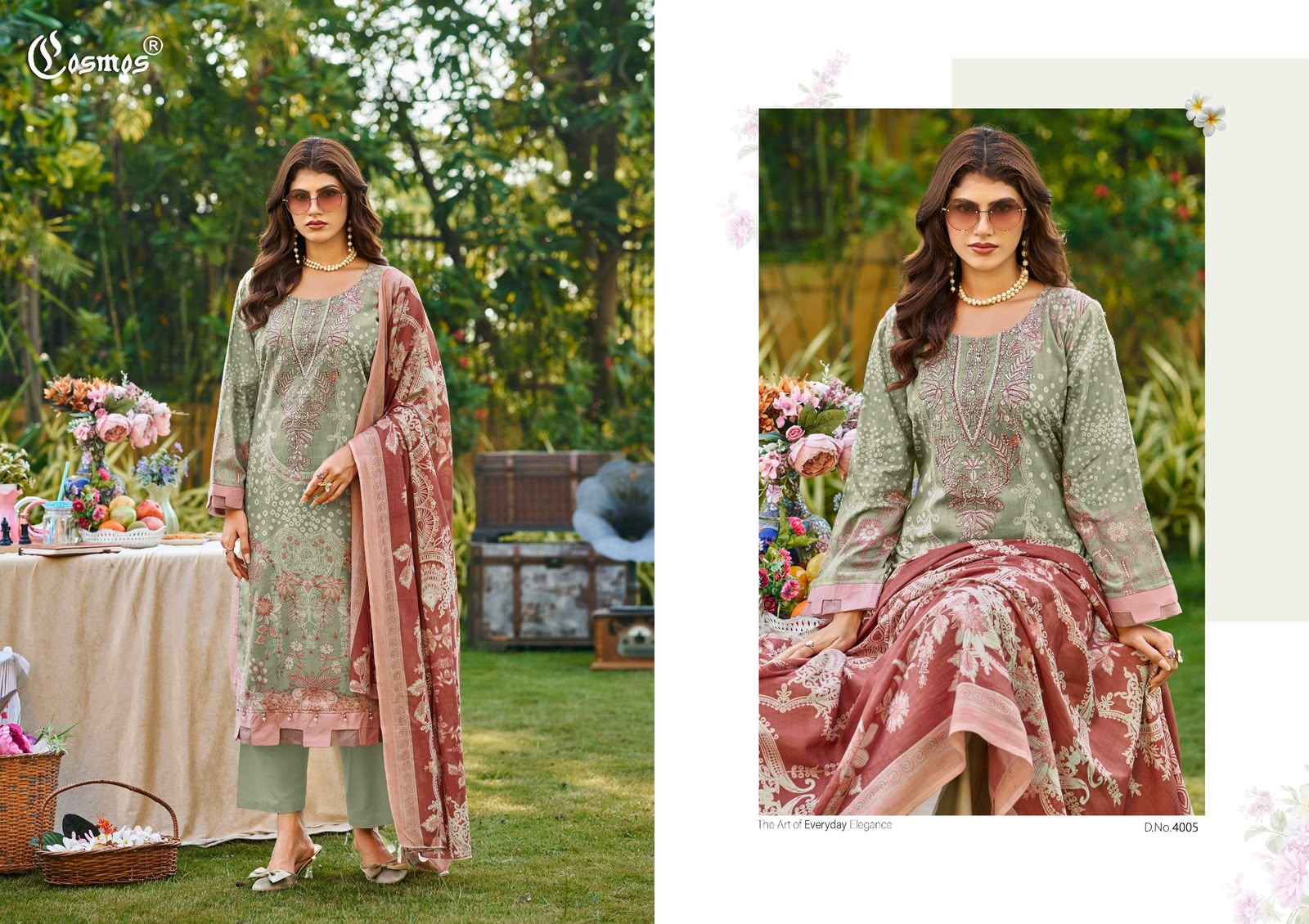 Cosmos Bliss Lawn Vol 4 Lawn Cotton Dress Material 8 pcs Catalogue