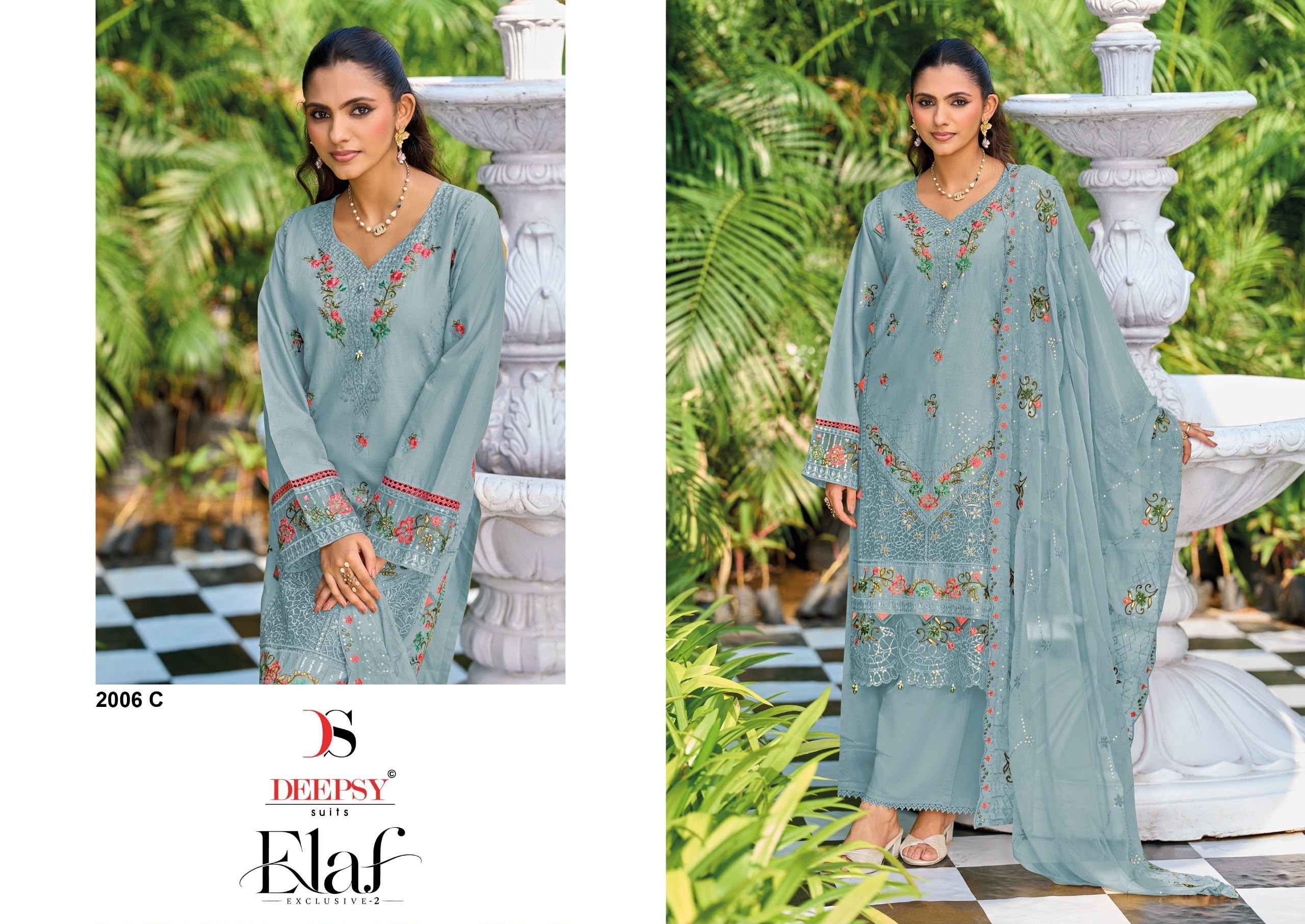 Deepsy Elaf Exclusive Vol 2 D No 2006 Lawn Cotton Dress Material 4 pcs Catalogue