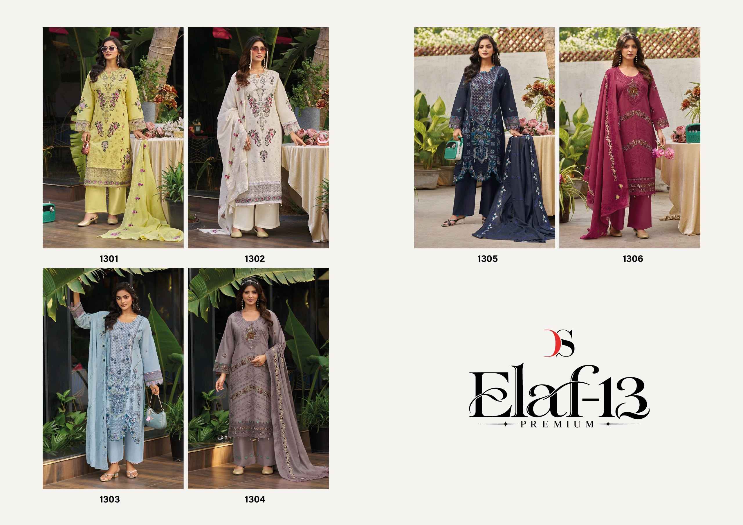 Deepsy Elaf Premium Vol 13 Cotton Dress Material 6 pcs Catalogue