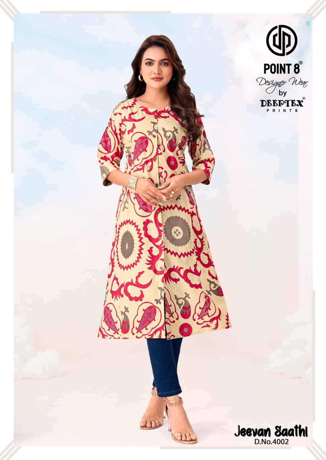 Deeptex Jeevan Sathi Vol 4 Long Cotton Kurti 10 pcs Catalogue