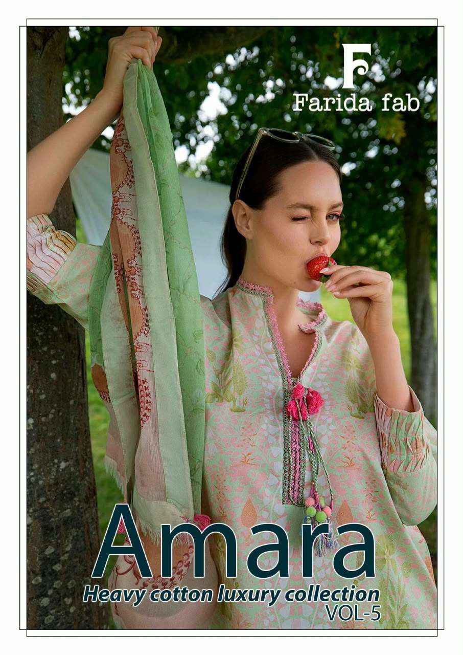 Farida Fab Amara Vol 5 Cotton Dress Material 6 pcs Catalogue
