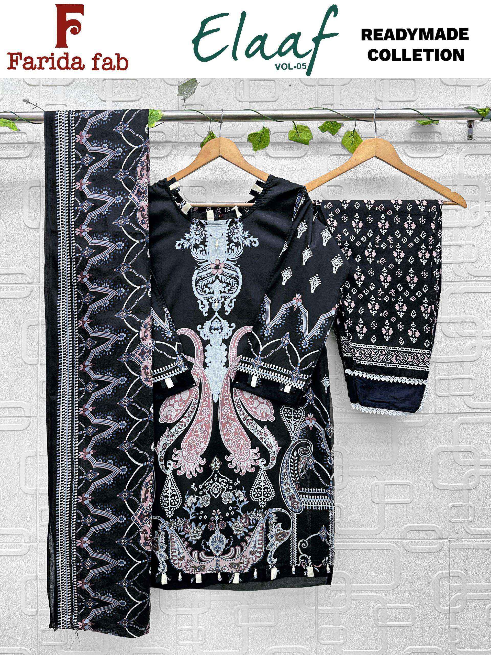 Farida Fab Elaaf Vol 5 Readymade Cotton Dress 6 pcs Catalogue
