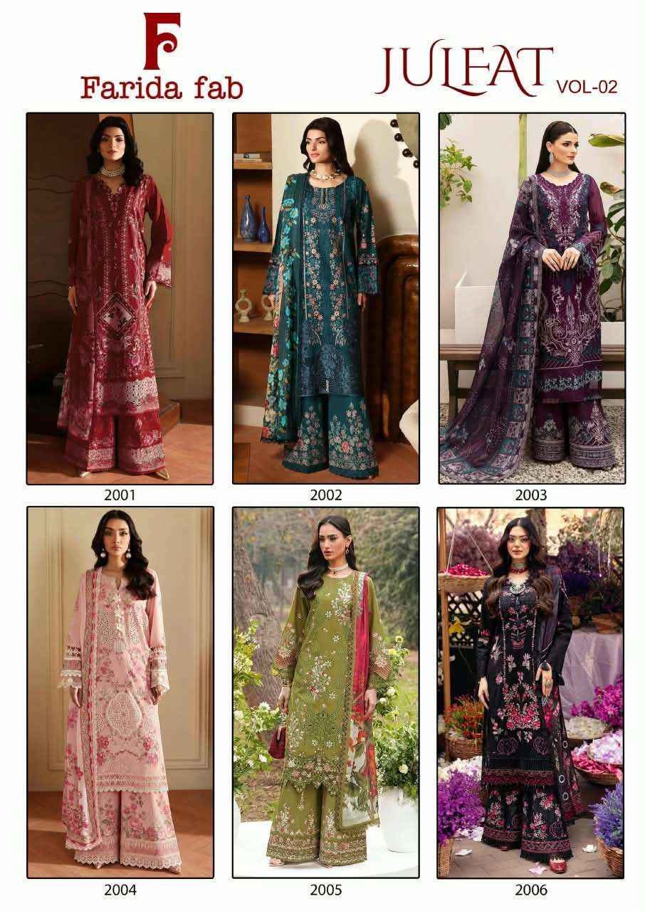 Farida Fab Julfat Vol 2 Cotton Dress Material 6 pcs Catalogue