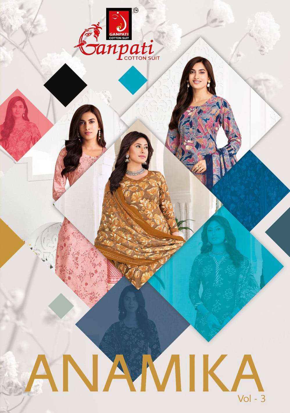Ganpati Anamika Vol 3 Cotton Dress Material 12 pcs Catalogue