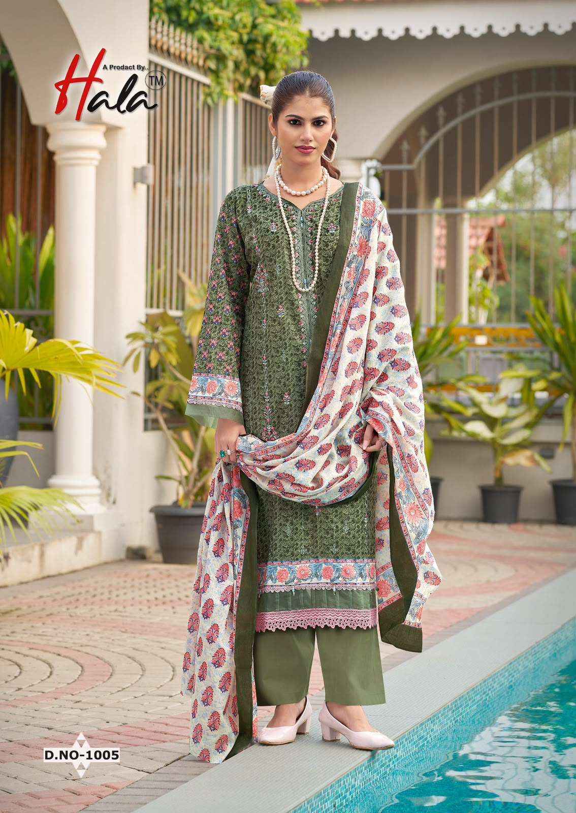 Hala Embroidered Lawn Cotton Dress Material 8 pcs Catalogue