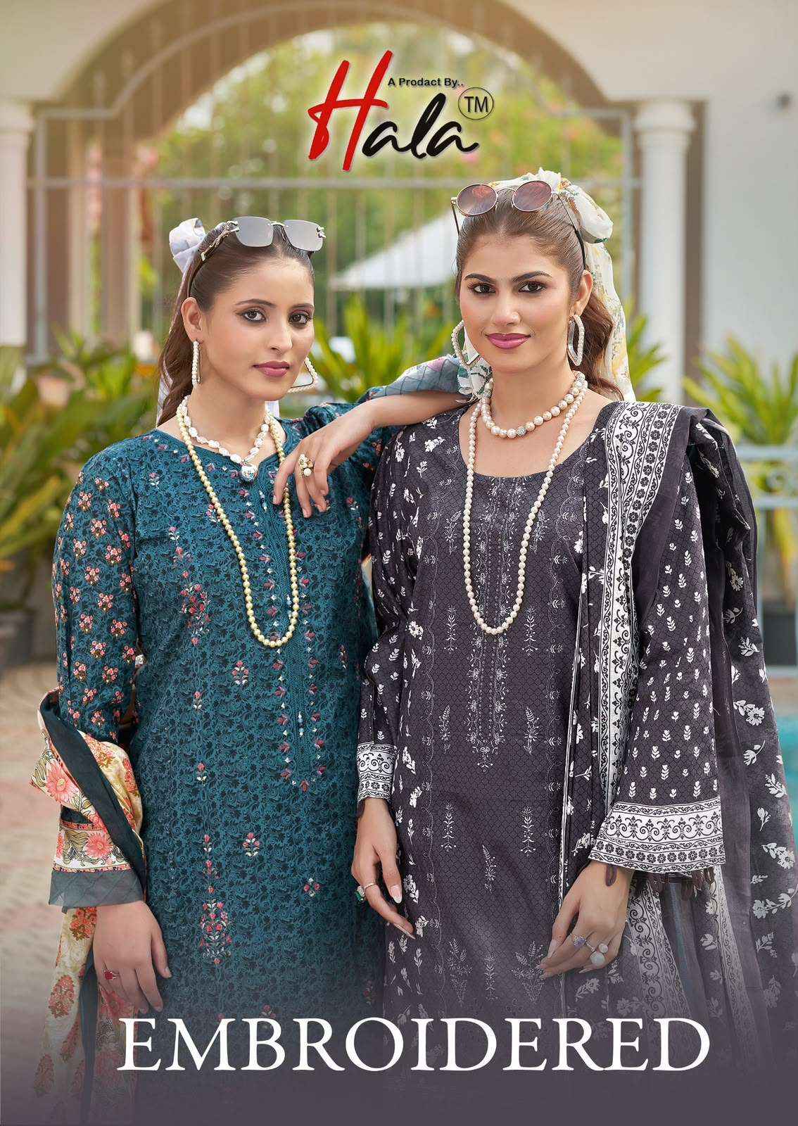 Hala Embroidered Lawn Cotton Dress Material 8 pcs Catalogue