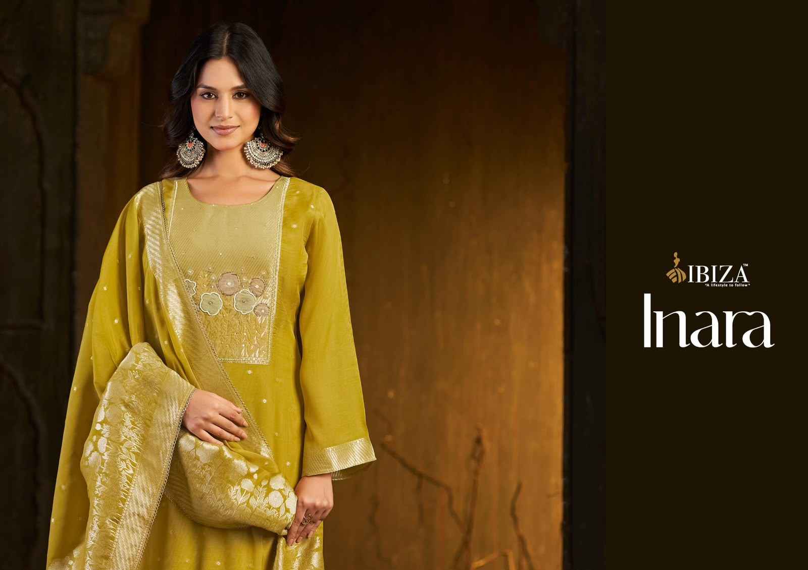 Ibiza Inara Banarasi Silk Jacquard Dress Material 3 pcs Catalogue