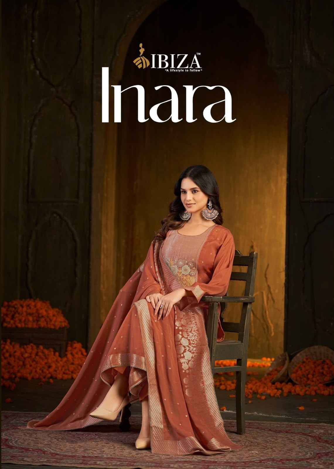 Ibiza Inara Banarasi Silk Jacquard Dress Material 3 pcs Catalogue