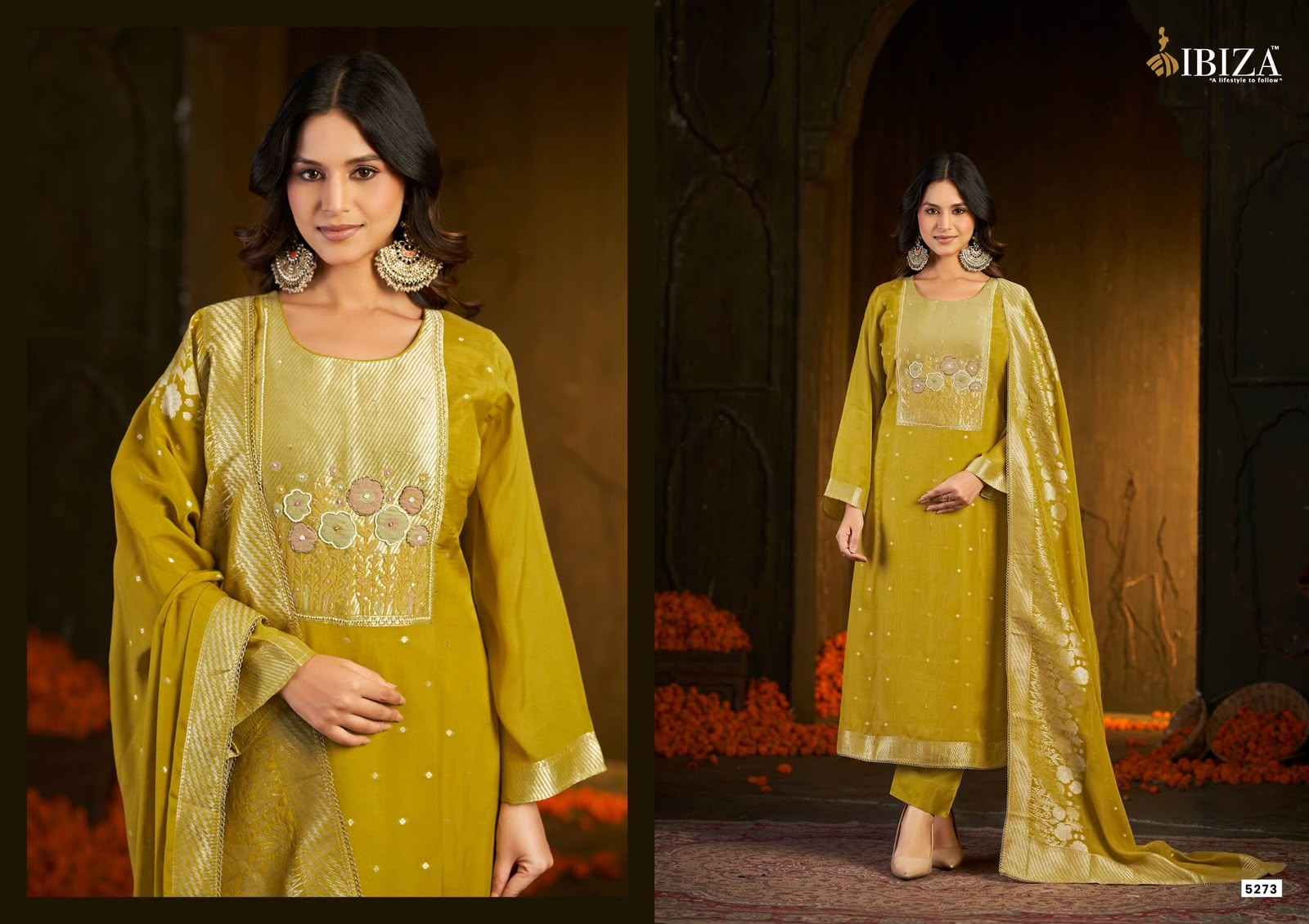 Ibiza Inara Banarasi Silk Jacquard Dress Material 3 pcs Catalogue