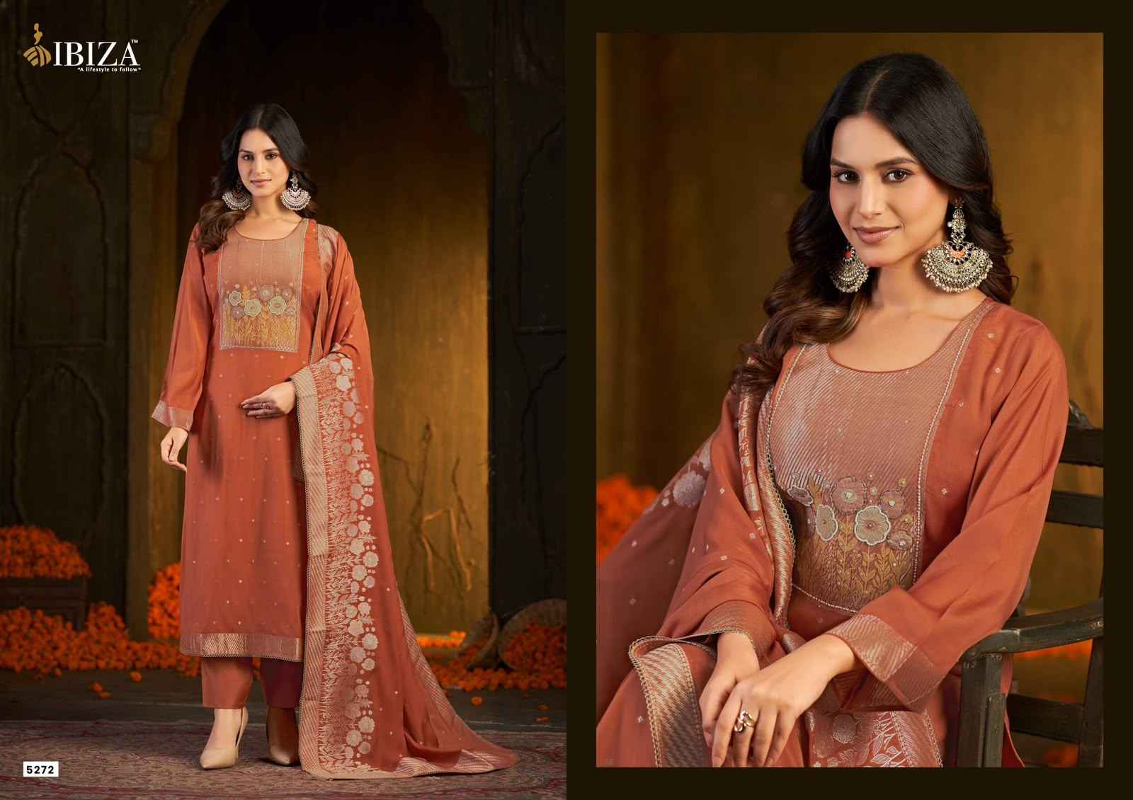 Ibiza Inara Banarasi Silk Jacquard Dress Material 3 pcs Catalogue