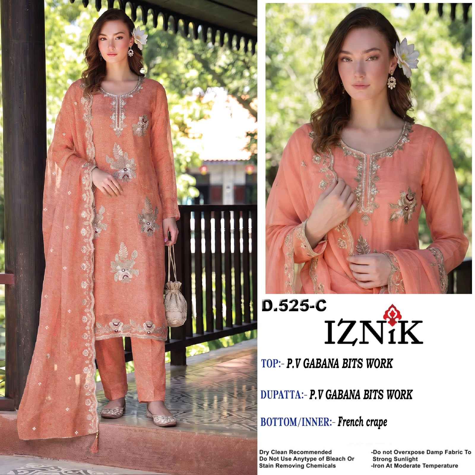 Iznik Fab D No 525 Gabana Silk Dress Material 4 pcs Catalogue