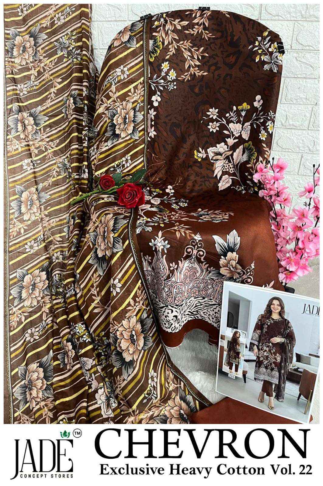 Jade Chevron Vol 22 Cotton Dress Material 6 Pc Catalog