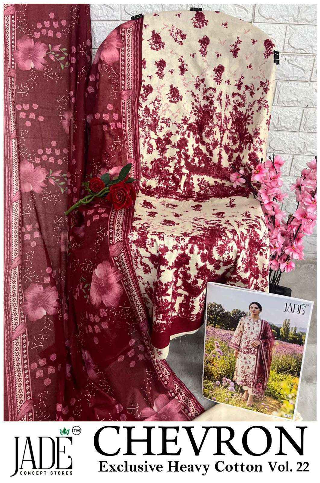 Jade Chevron Vol 22 Cotton Dress Material 6 Pc Catalog