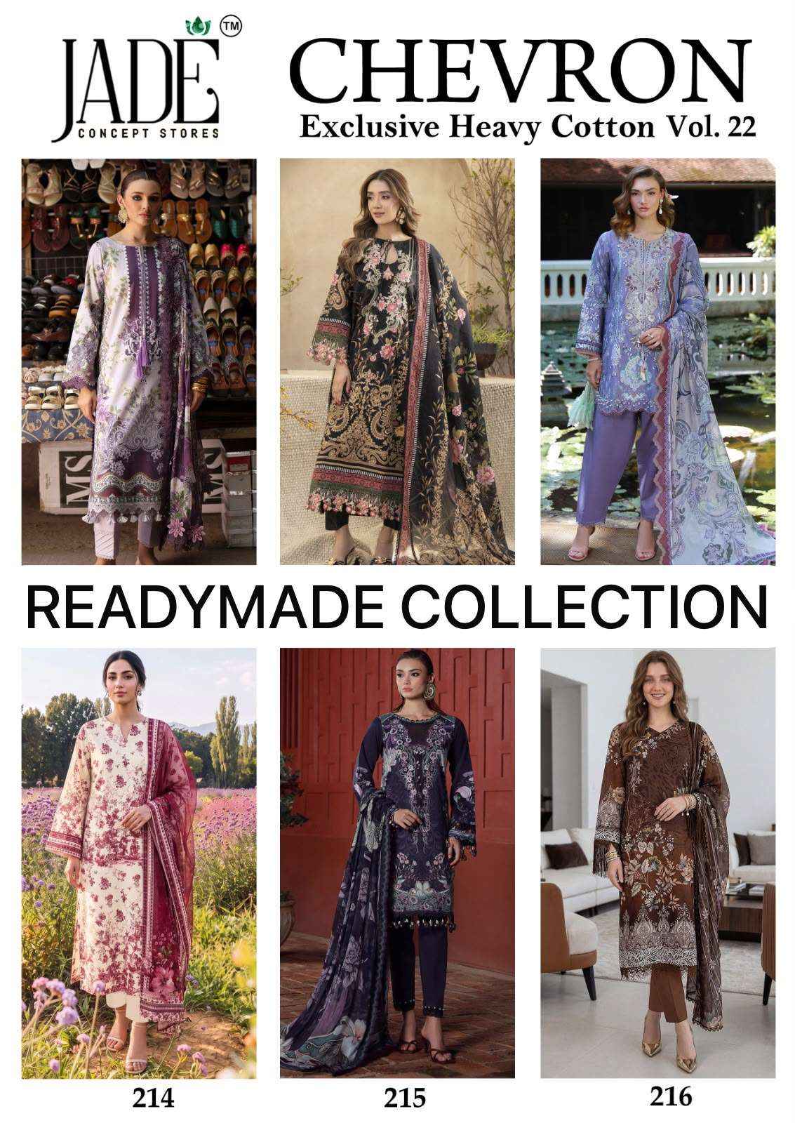 Jade Chevron Vol 22 Readymade Cotton Dress 6 Pc Catalog