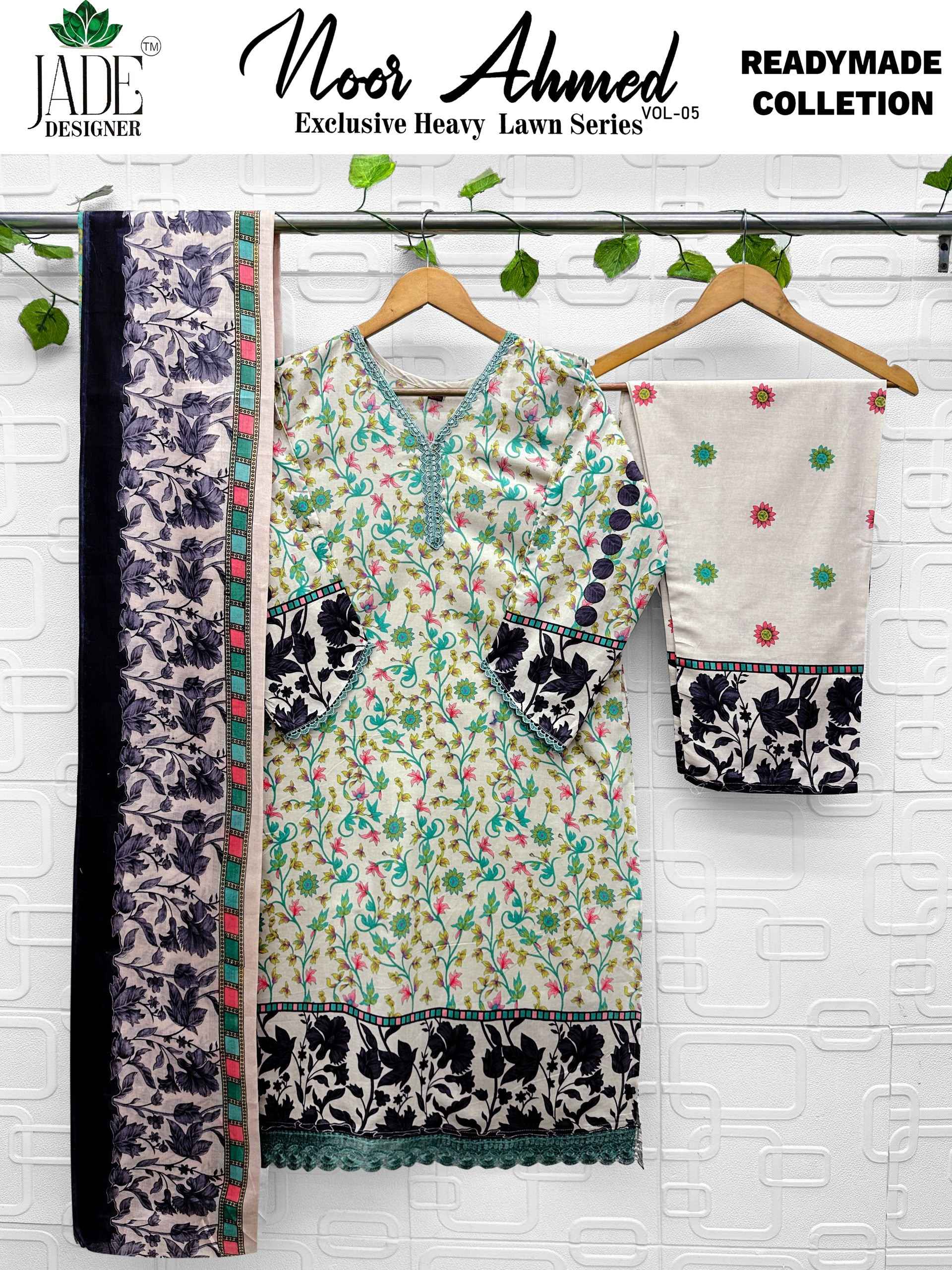 Jade Noor Ahmed Vol 5 Readymade Lawn Cotton Dress 6 pcs Catalogue